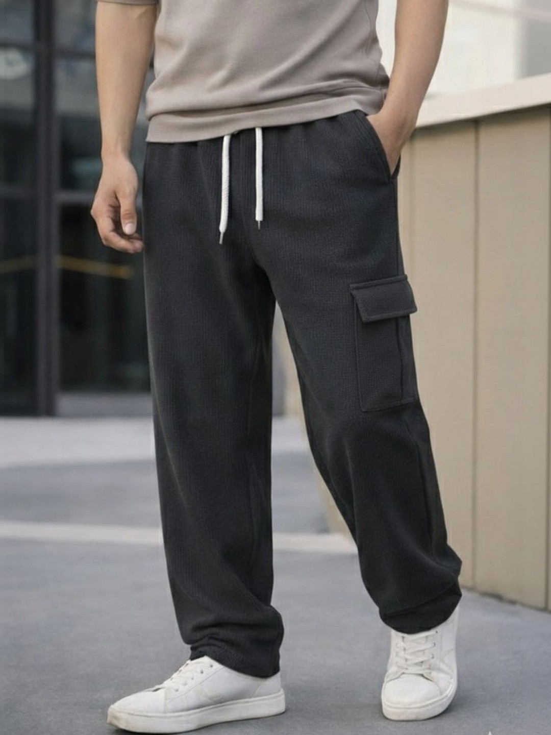 SZN Men Easy Wash Cargos Trousers