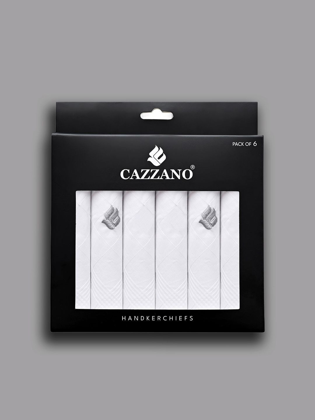 Cazzano Men Pack of 6 Pure Cotton Checked Handkerchief
