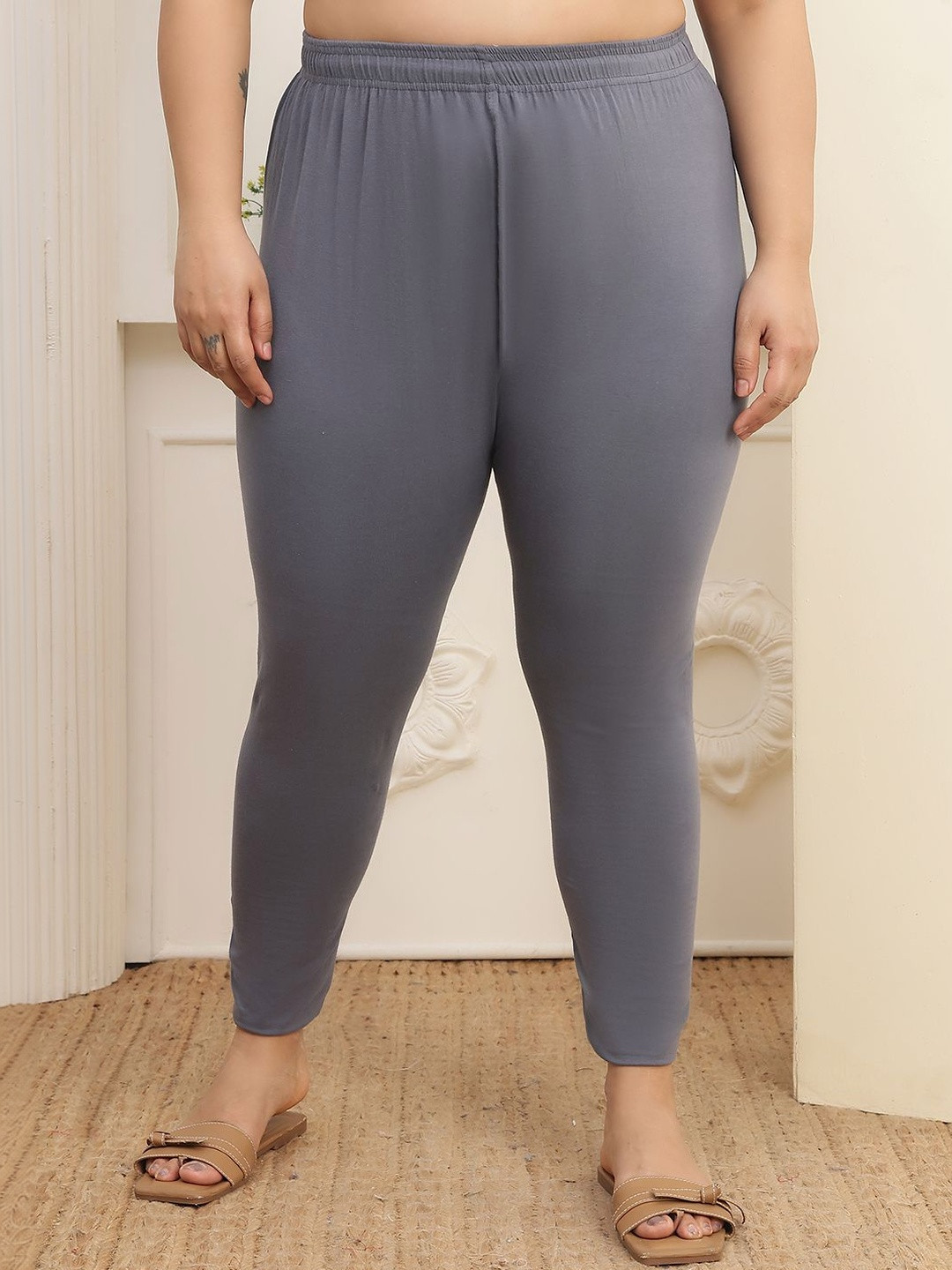 Valles365 by S.C. Women Cotton Solid Ankle Length Leggings
