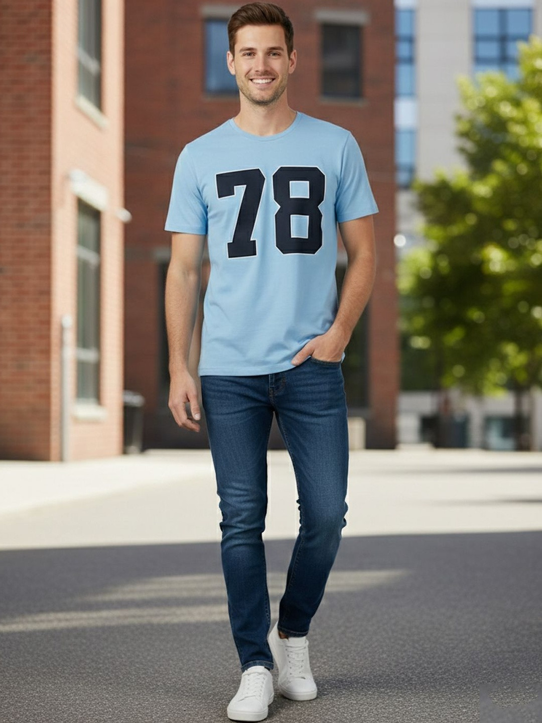 The Roadster Lifestyle Co Typography Printed Bio Finish Round Neck T-Shirt