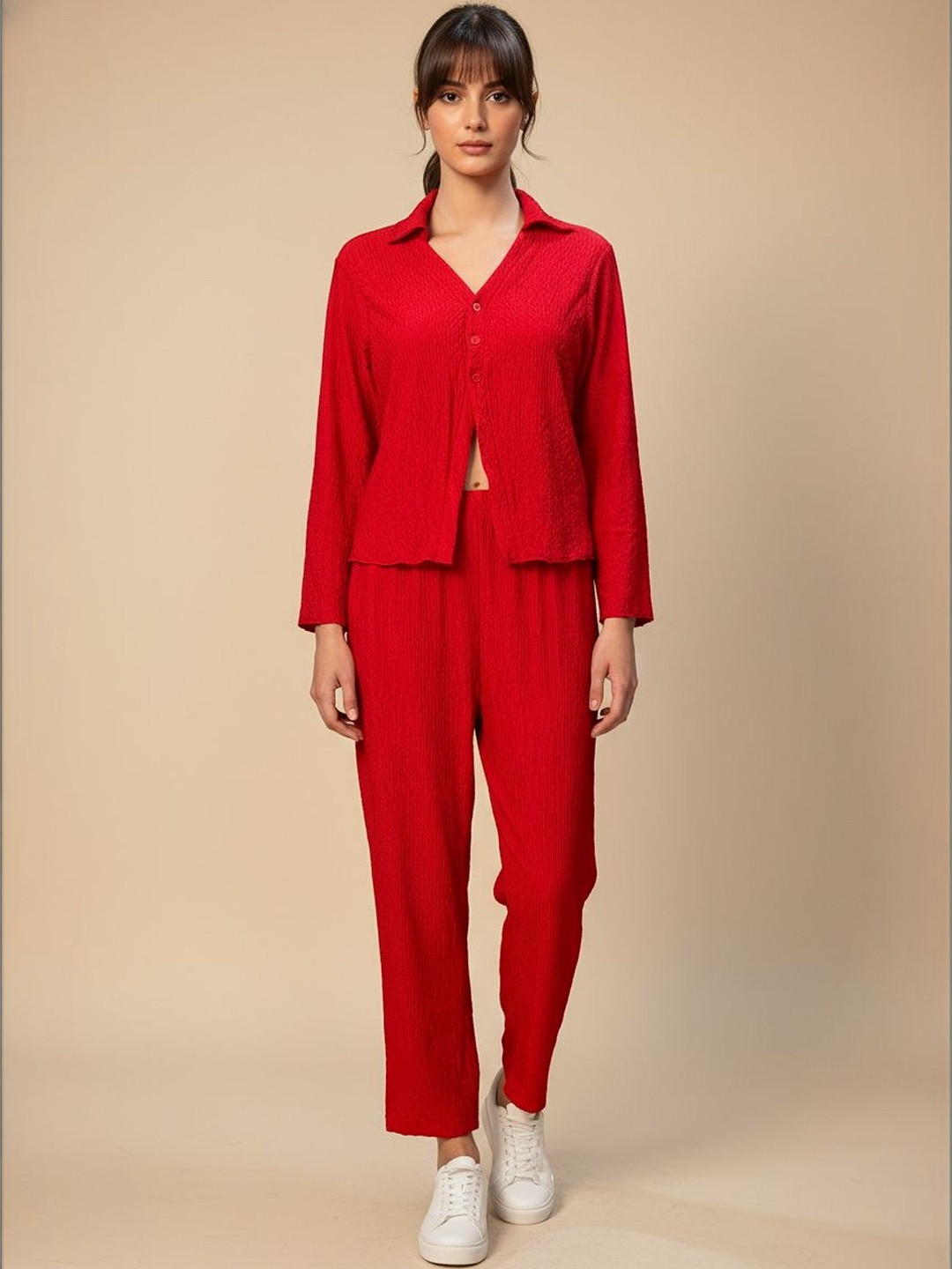 FABLAND Solid Shirt with Trousers