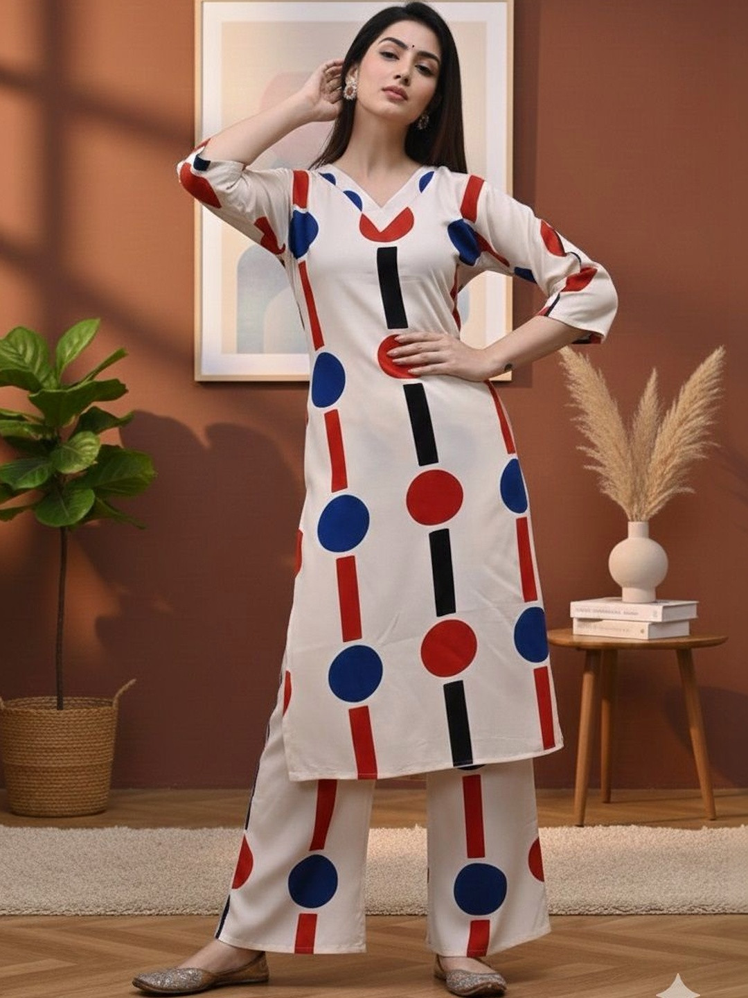 BHAGYESH FASHION Women Printed Regular Kurta with Palazzos