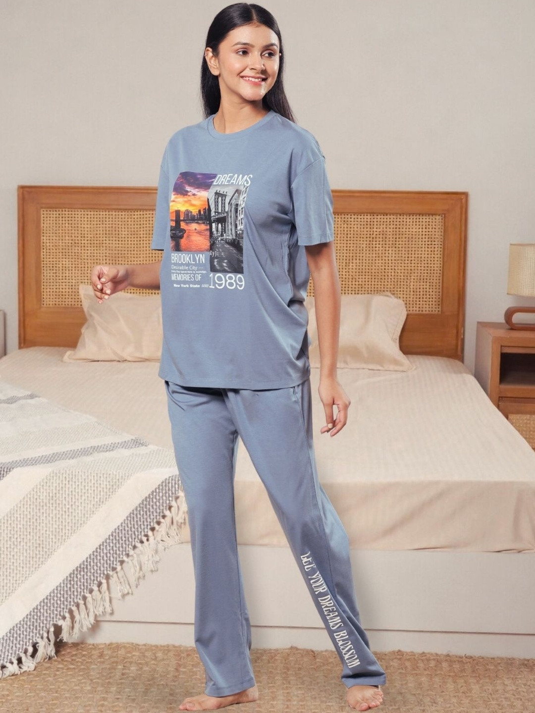 KIZA Women Printed Night suit