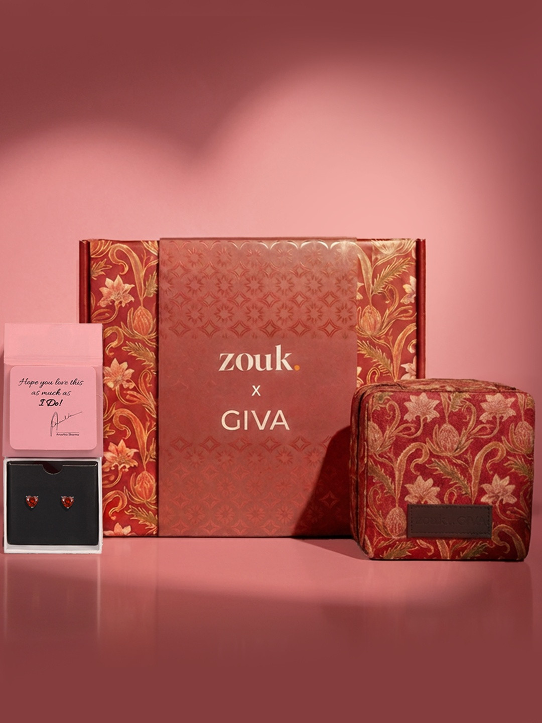 Zouk x Giva Red Silver Earring Gift Set