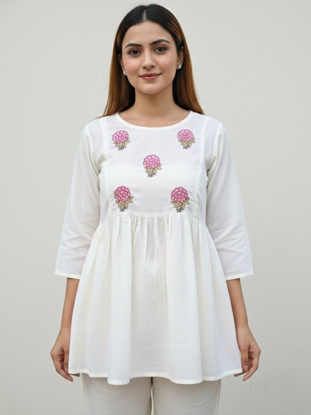 Vaidiki Floral Embroidered Maternity Top