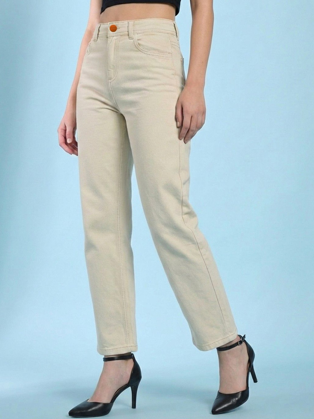 Encrypt Women Classic Regular Fit Mid-Rise Stretchable Jeans