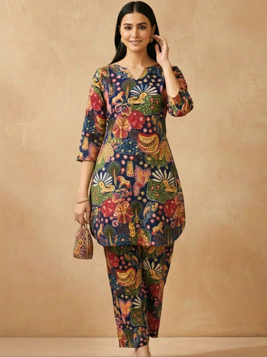 Bohemian Printed Tunic with Trousers