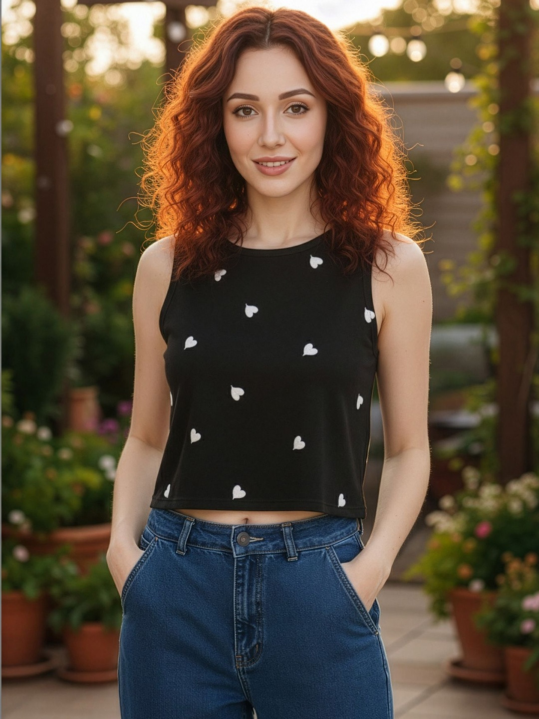 AAHWAN Cotton Tank Crop Top