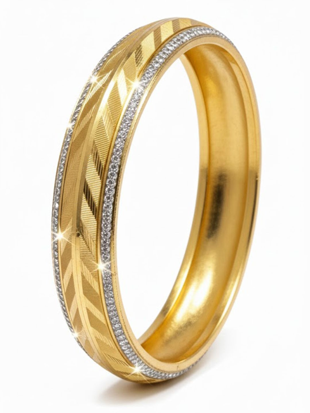 bodha Men Brass Handcrafted Gold-Plated Kada Bracelet