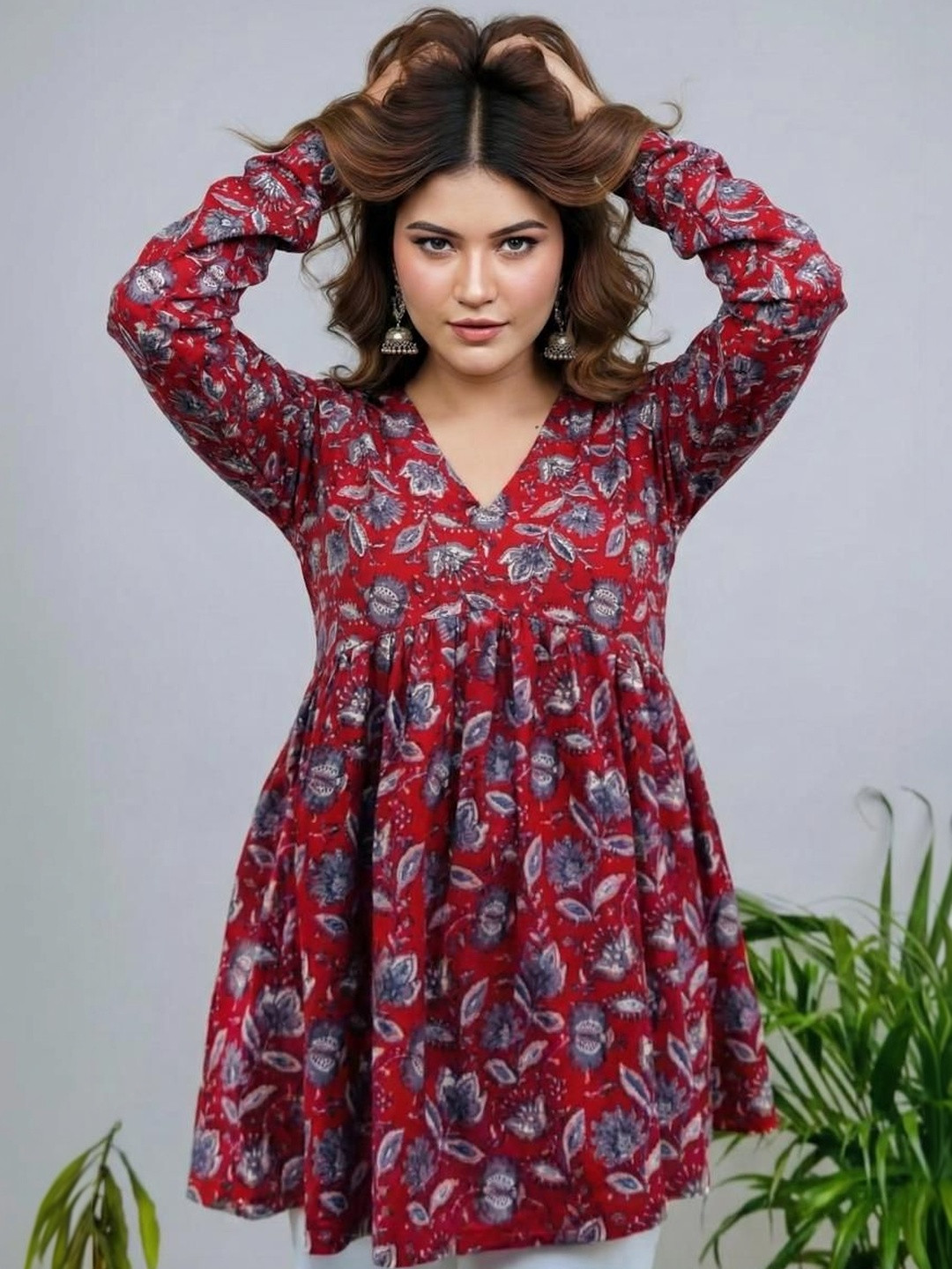 SZN Floral Print Cotton Blend Top