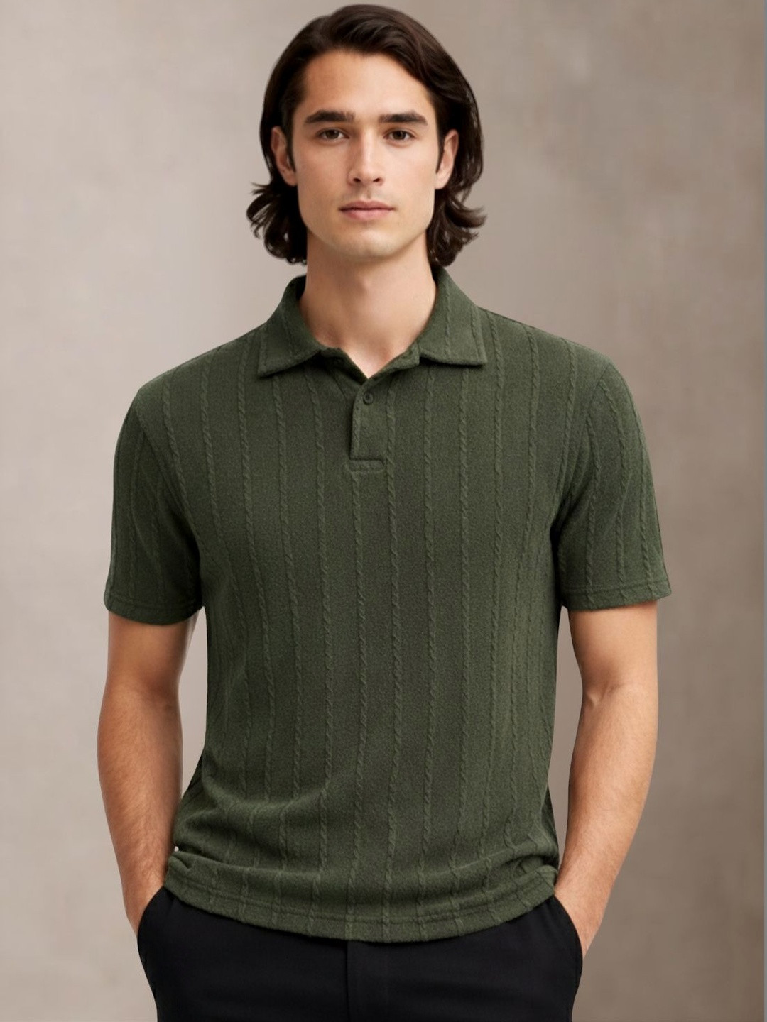ADRO Men Polo Collar T-shirt