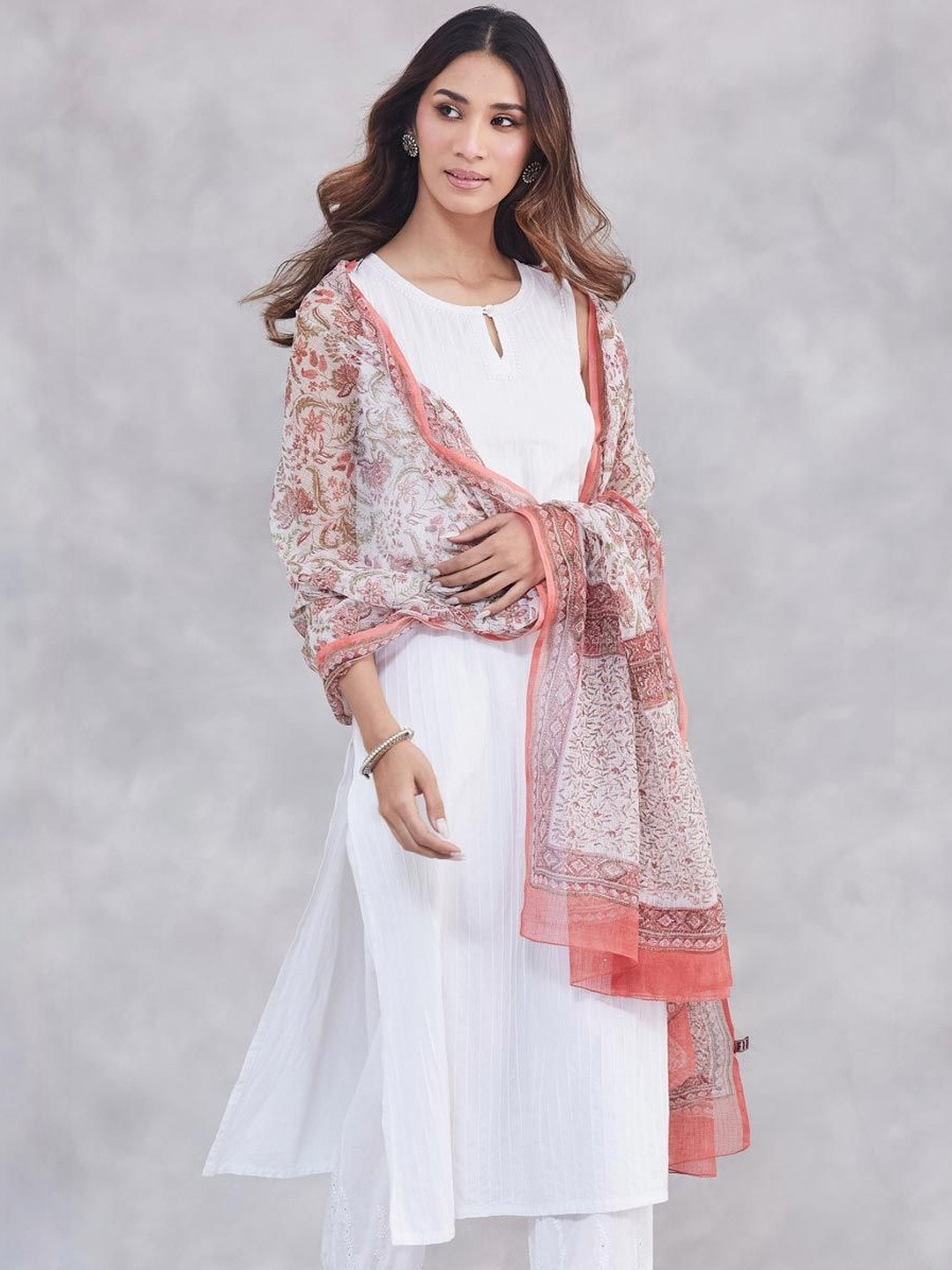 Fabindia Printed Cotton Silk Dupatta