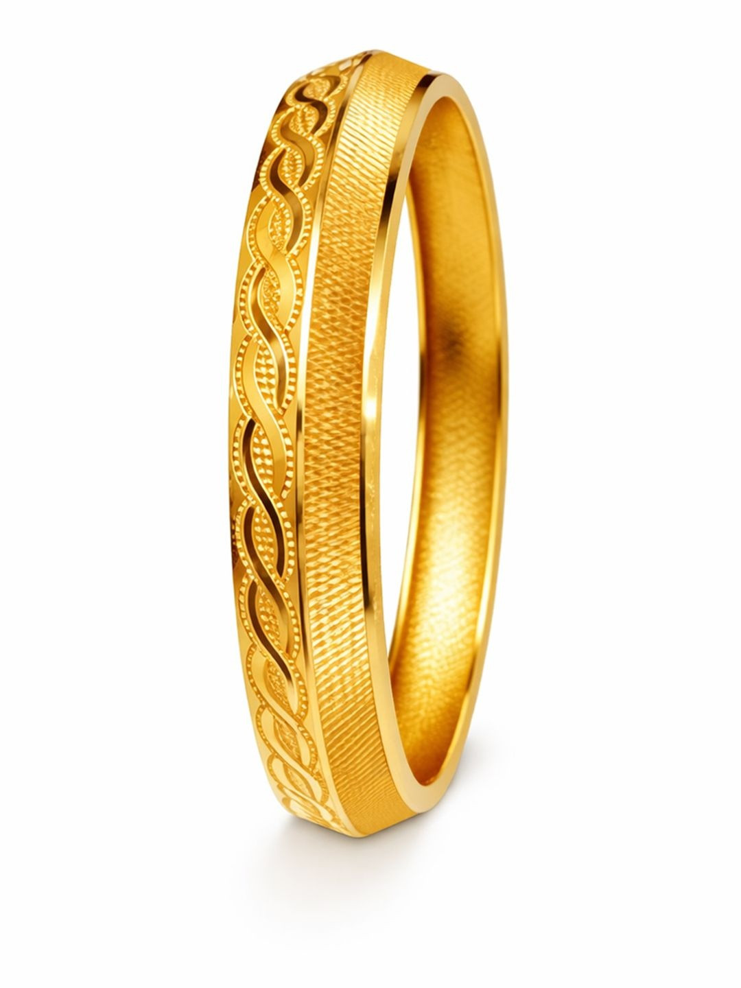 bodha Men Brass Handcrafted Gold-Plated Kada Bracelet