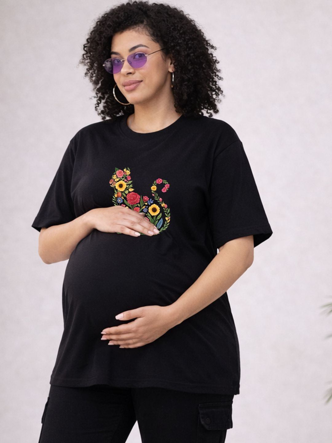angloindu Women Floral Printed T-shirt