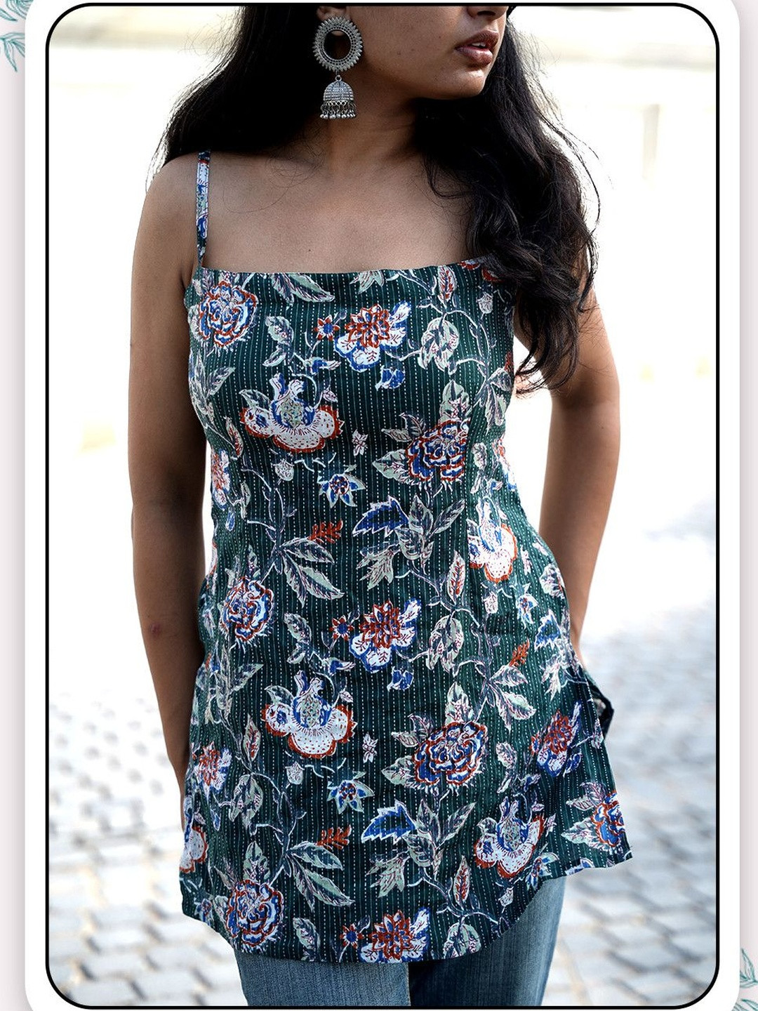 RAJAM Floral Printed Pure Cotton Kurti