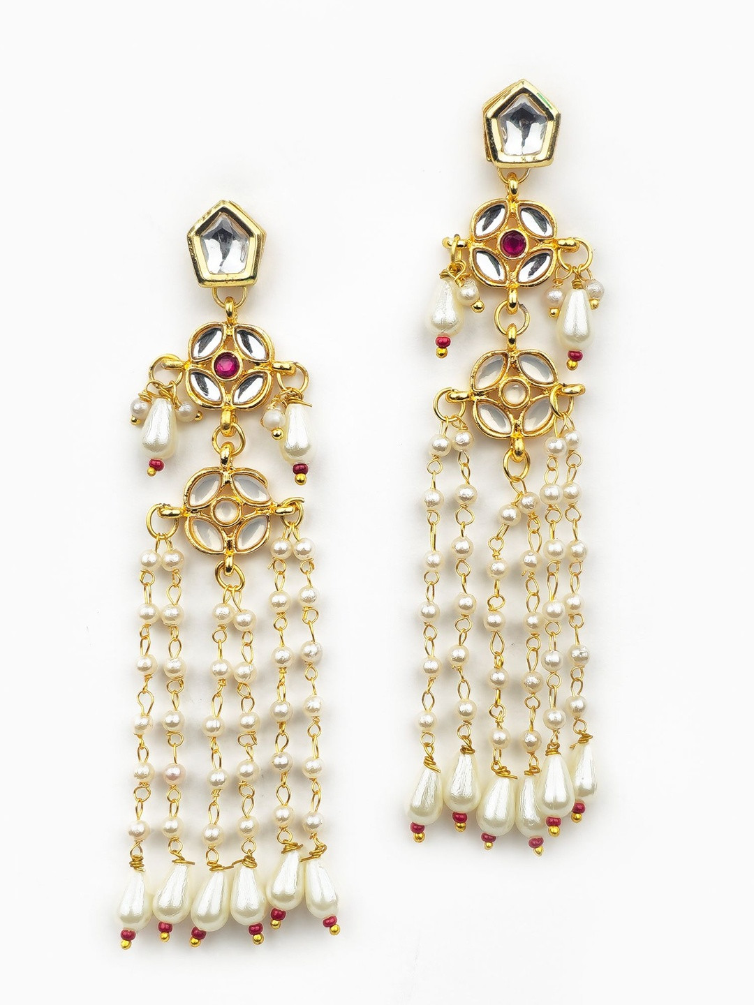Chimes Lightweight Long Gold-Plated Drop Earrings