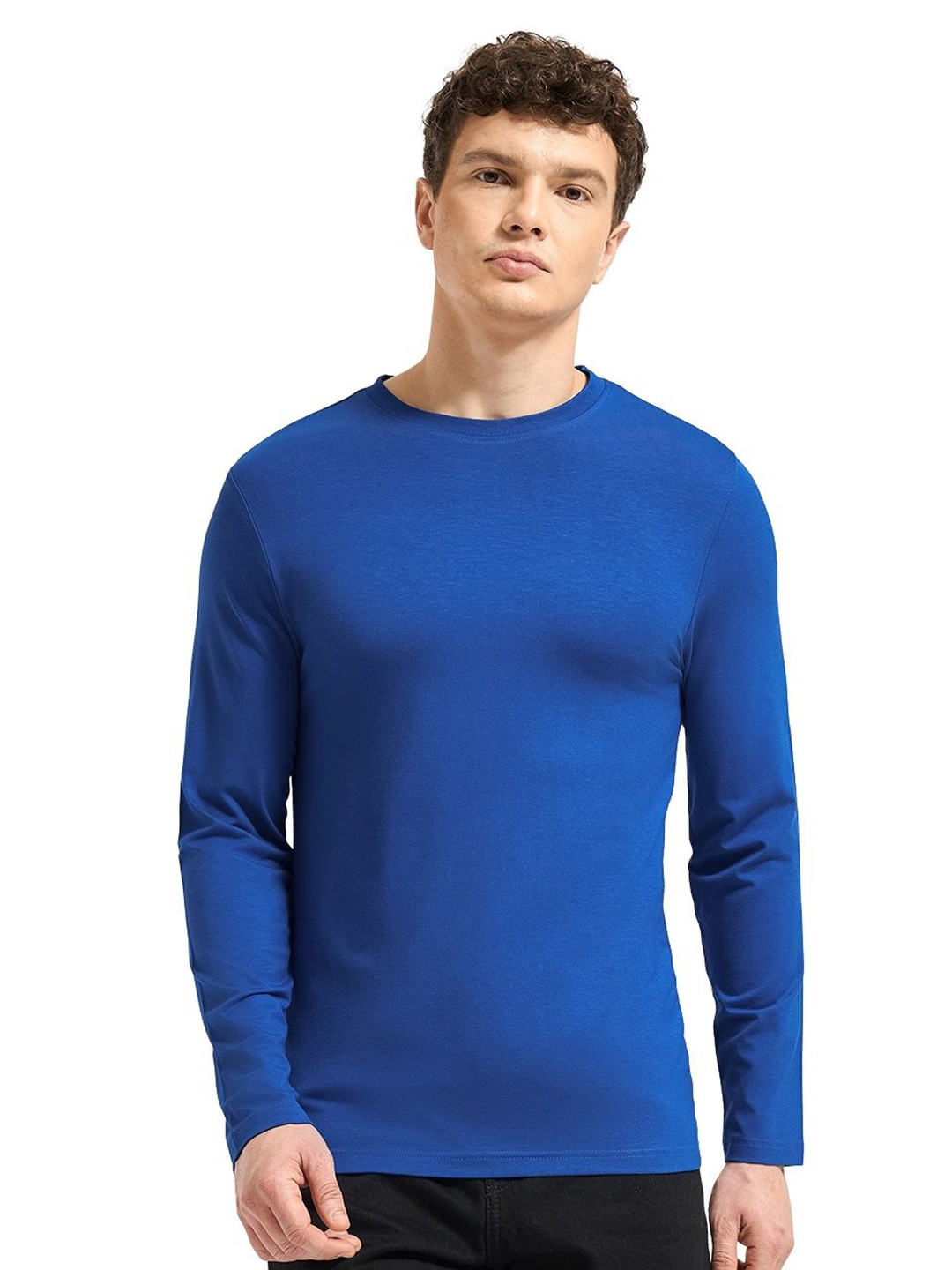 Wellbi Men Bamboo-Cotton 3X Softer UV Protection Regular Fit Full-Sleeve T-Shirt