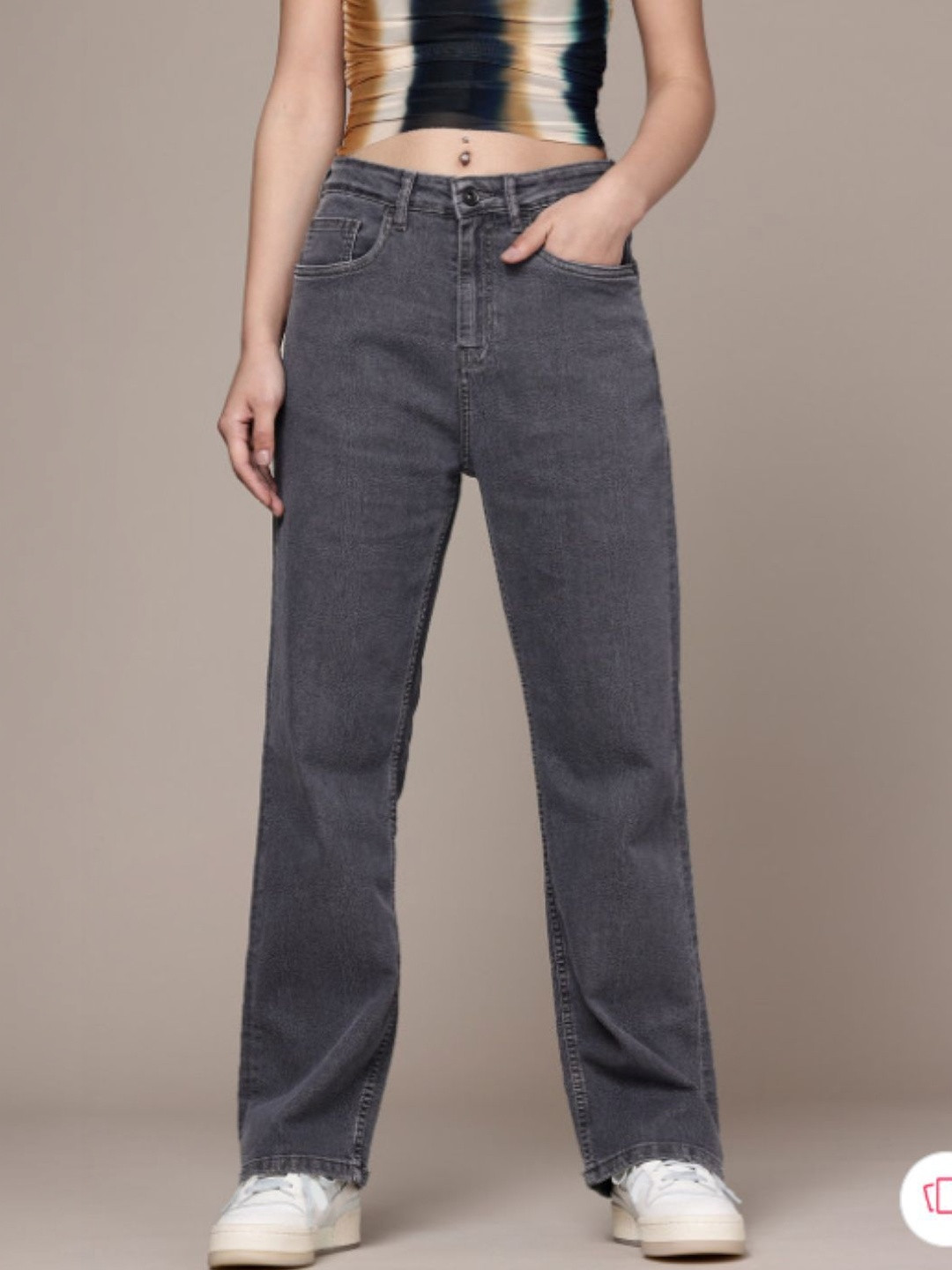 Mast & Harbour Women Classic Regular Fit Mid-Rise Stretchable Jeans