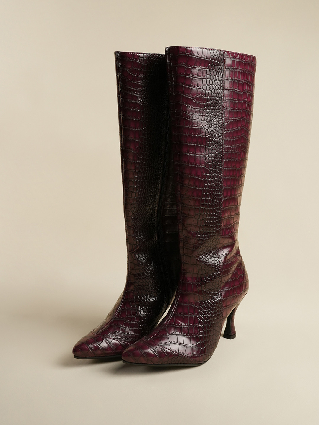 Theater Women Sabrina Croco Cherry Red Ankle Boots