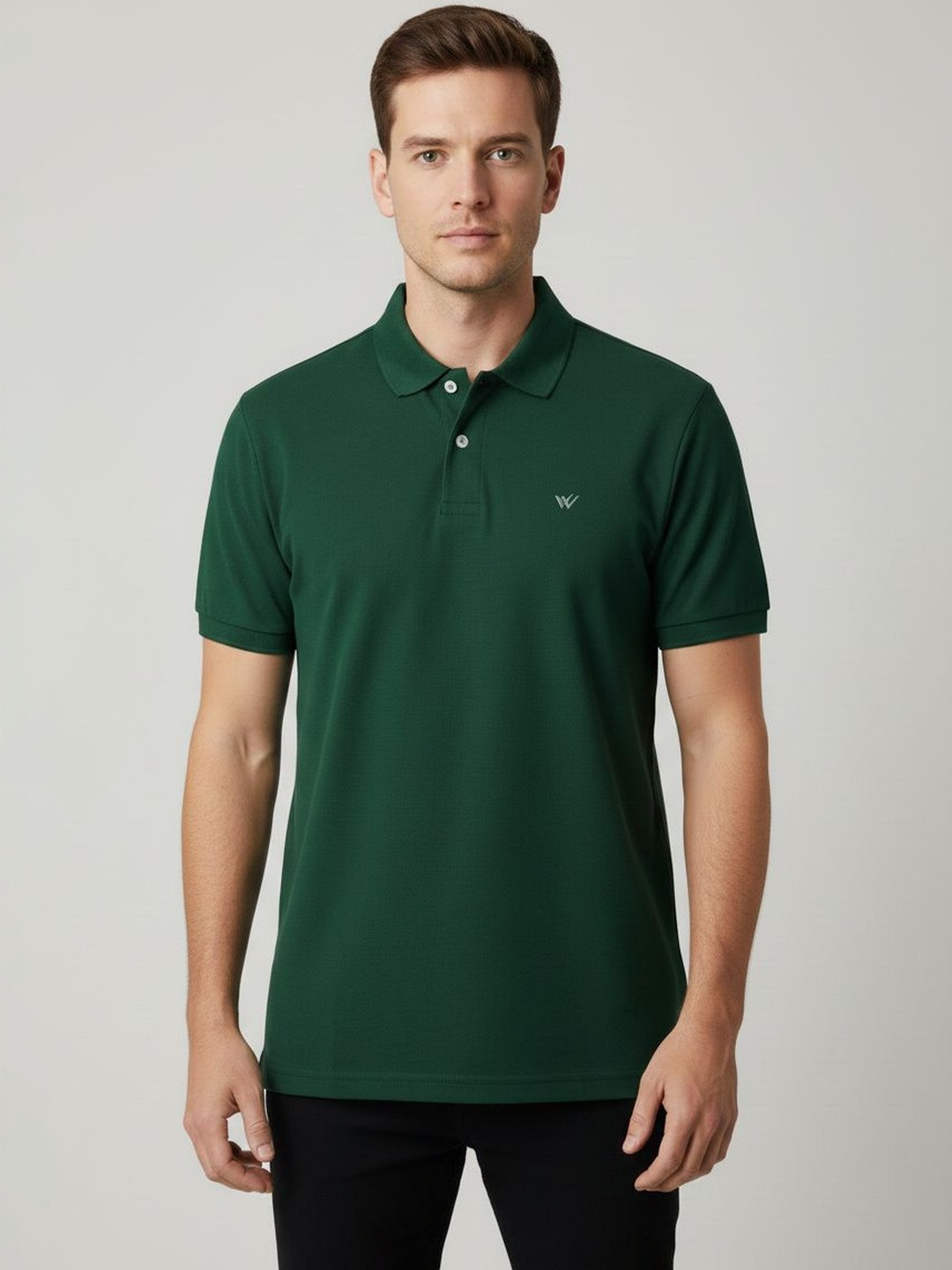 ONLYBASIC Men Brand Logo Polo Collar T-shirt
