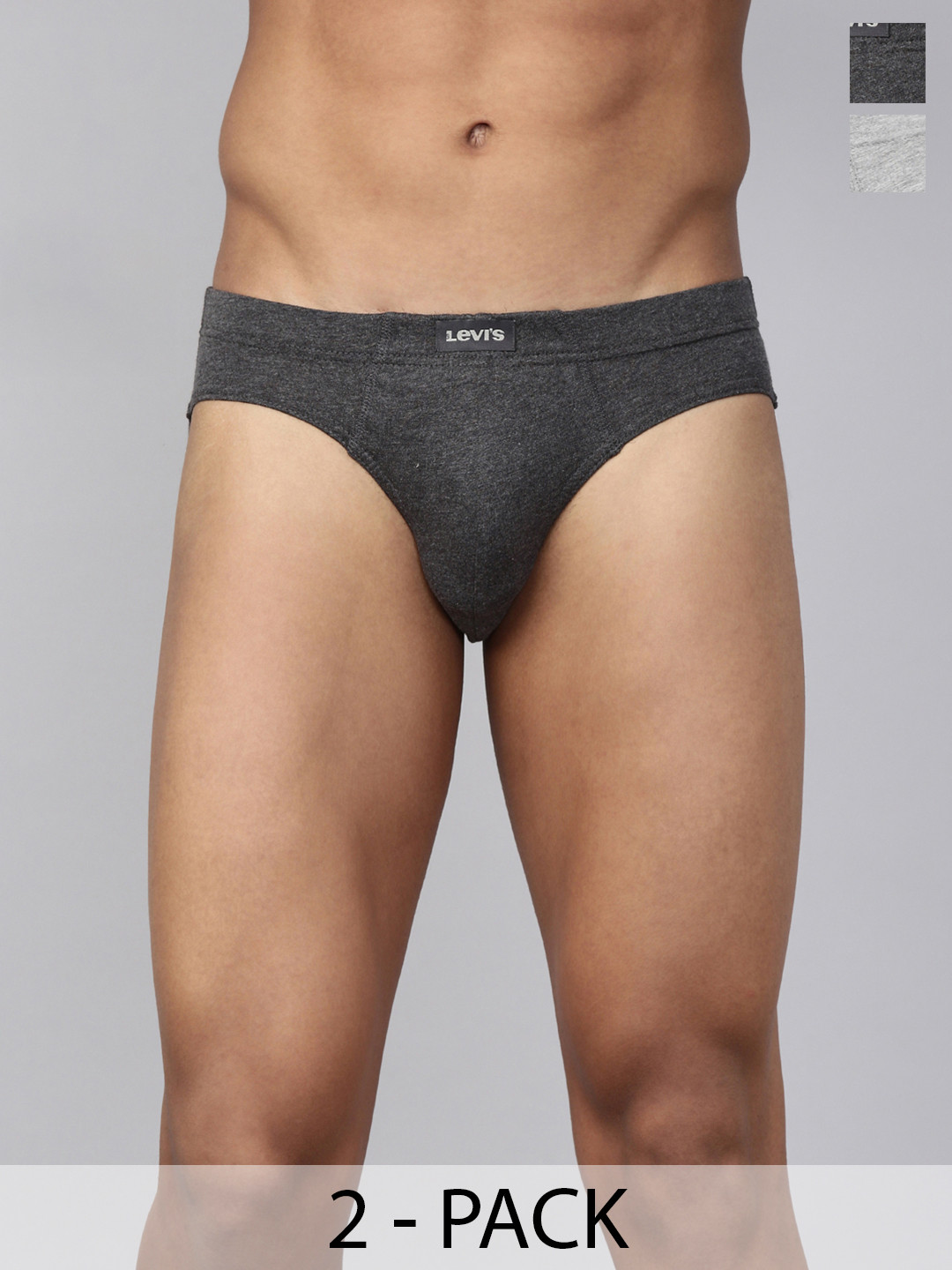 Levis Men Pack of 2 Solid Pure Cotton Brief with Smartskin Technology