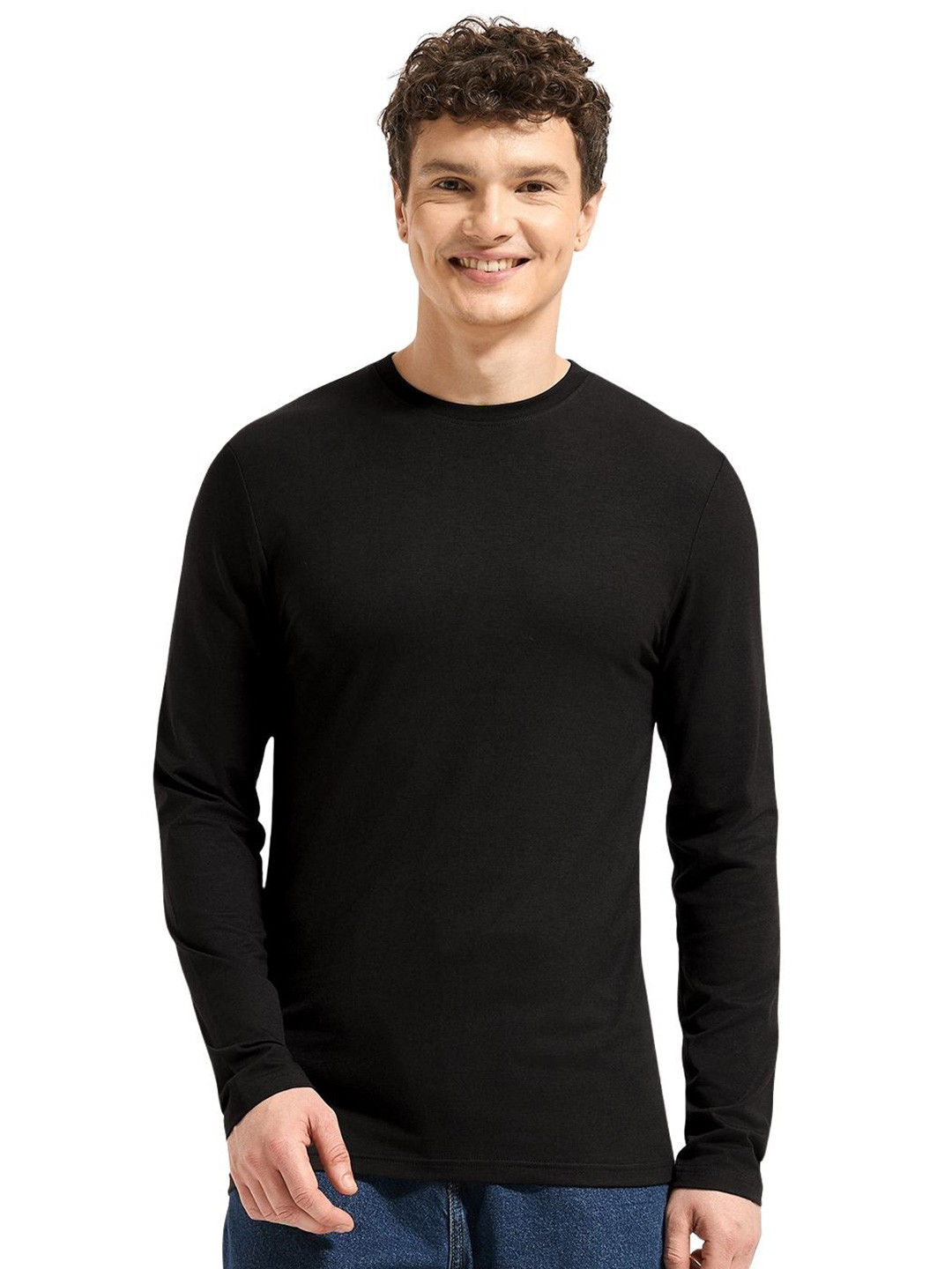 Wellbi Men Bamboo-Cotton 3X Softer UV Protection Regular Fit Full-Sleeve T-Shirt
