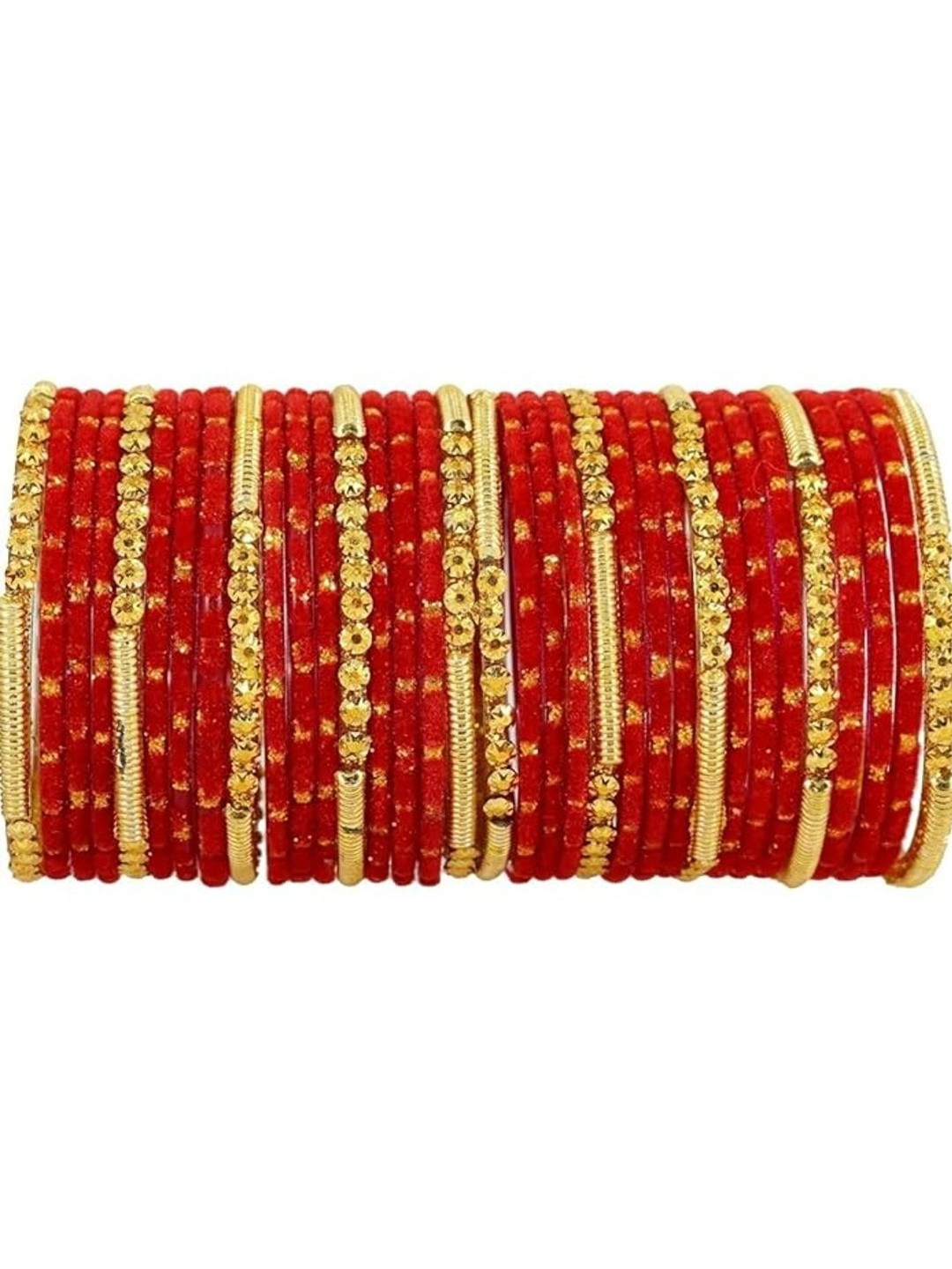 Luxurious Set Of 34 Stone-Studded Stylish Tranditional Bangle
