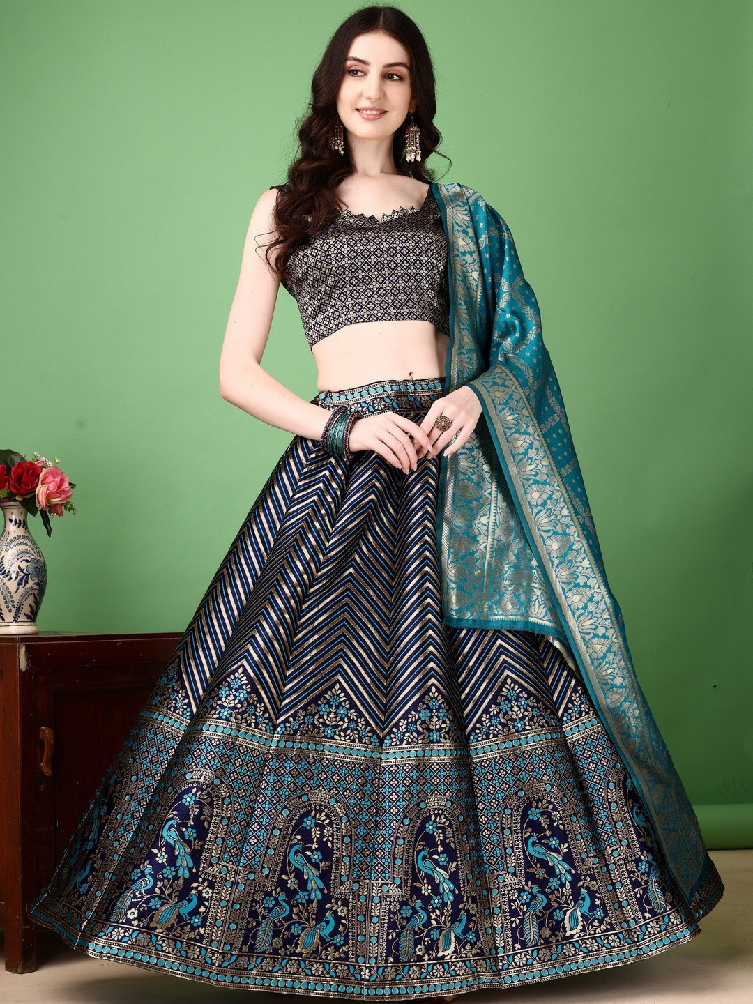 JIVUBA Ready to Wear Lehenga & Blouse With Dupatta