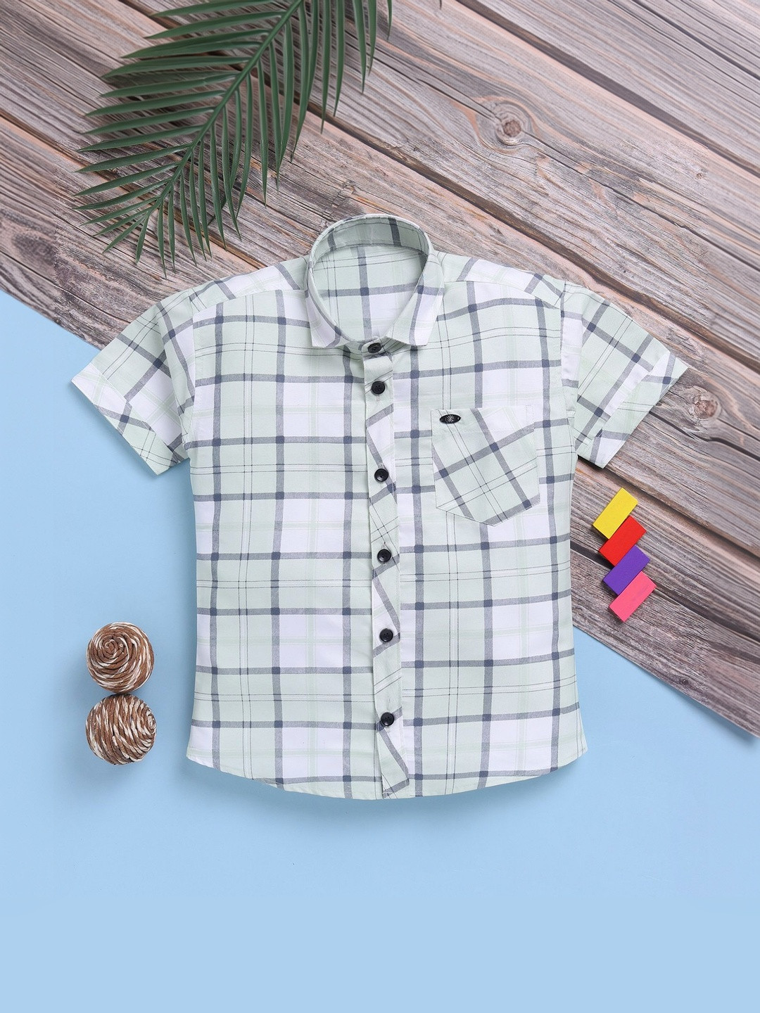 Blushh Berry Boys Gingham Checks Checked Casual Shirt