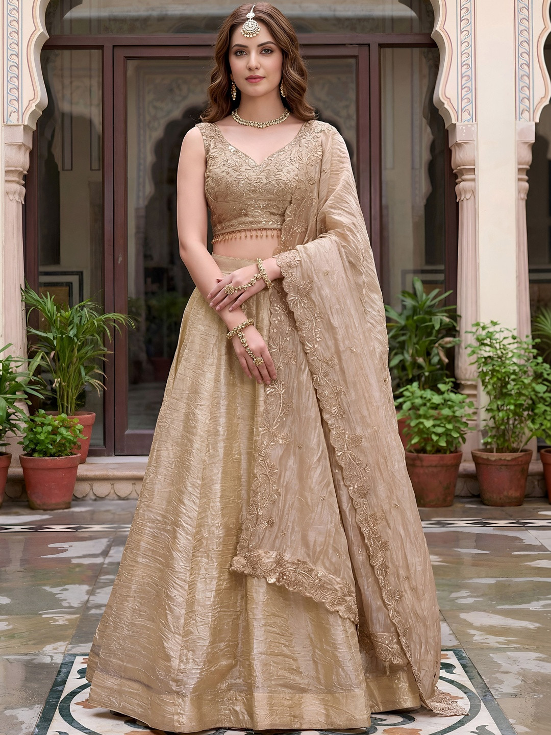 Zeel Clothing Embellished Sequinned Semi-Stitched Lehenga & Blouse With Dupatta