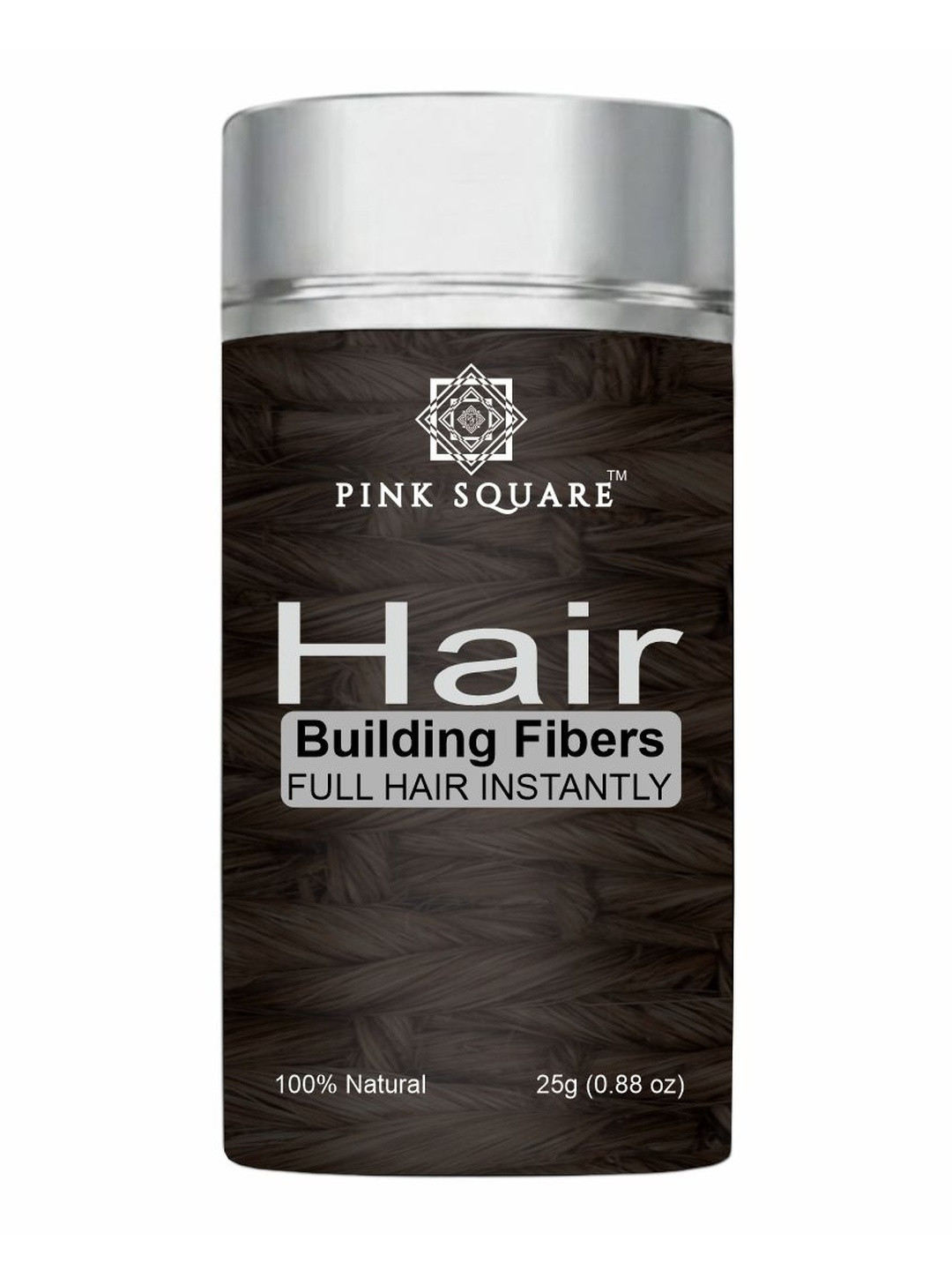 Pink Square Hair Building Fibers For Instant Hair Thickening- Black - 25 g
