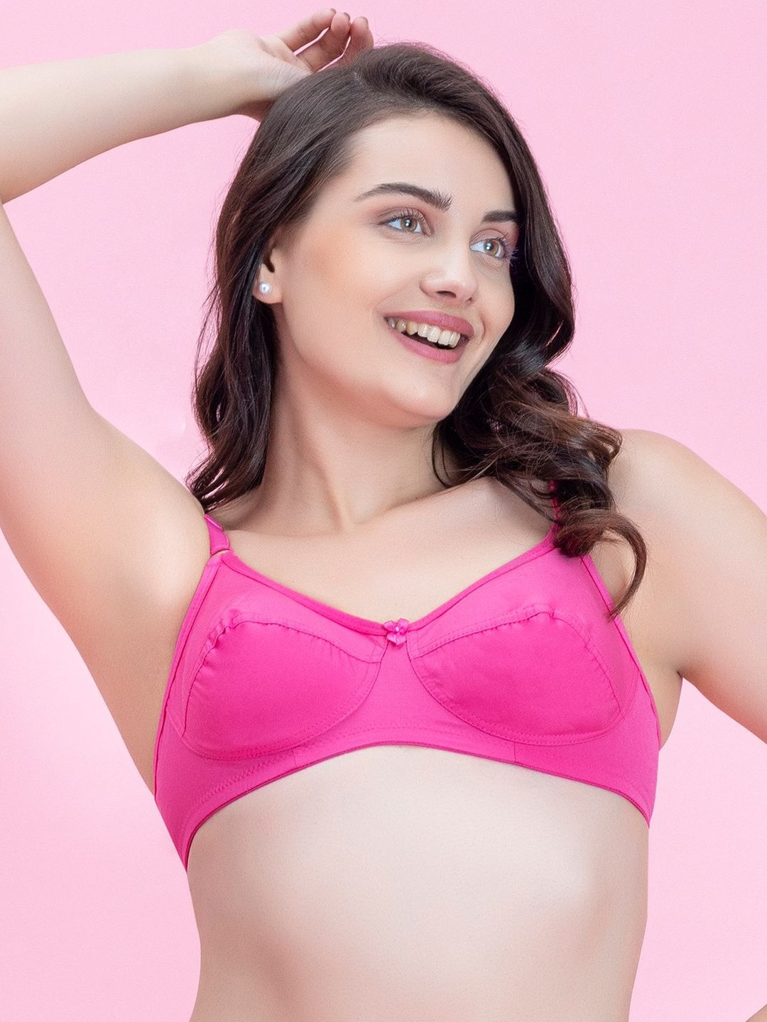 GROVERSONS Paris Beauty solid Full Coverage Non Padded Adjustable Strap Seamed Cotton Bra
