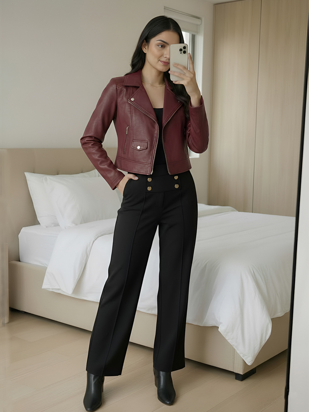 ZUMMER Women Straight Fit High-Rise Easy Wash Trousers