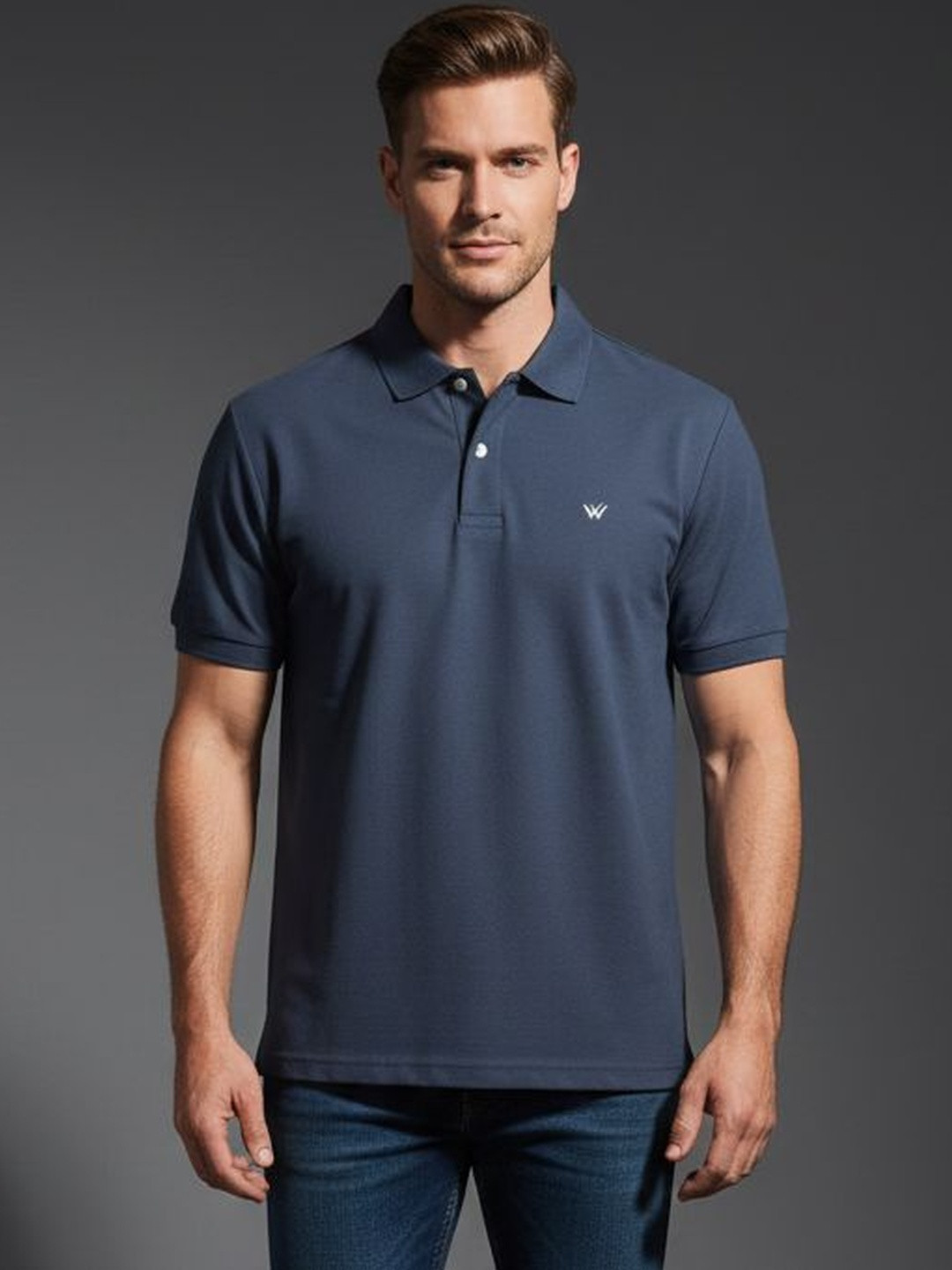 ONLYBASIC Men Brand Logo Polo Collar Pockets T-shirt
