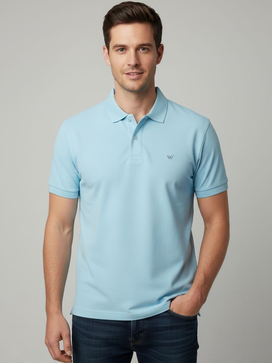 ONLYBASIC Men Brand Logo Polo Collar T-shirt