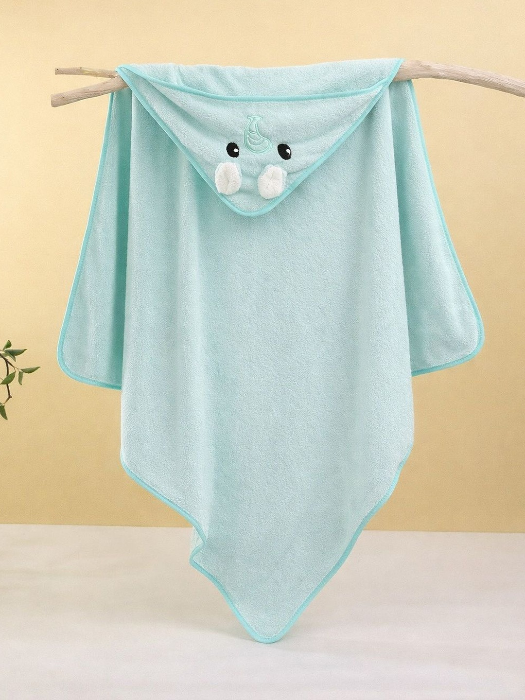 Thelittlebunny Green & Turquoise Blue 1 Printed Terry Cotton 300 GSM Bath Towel