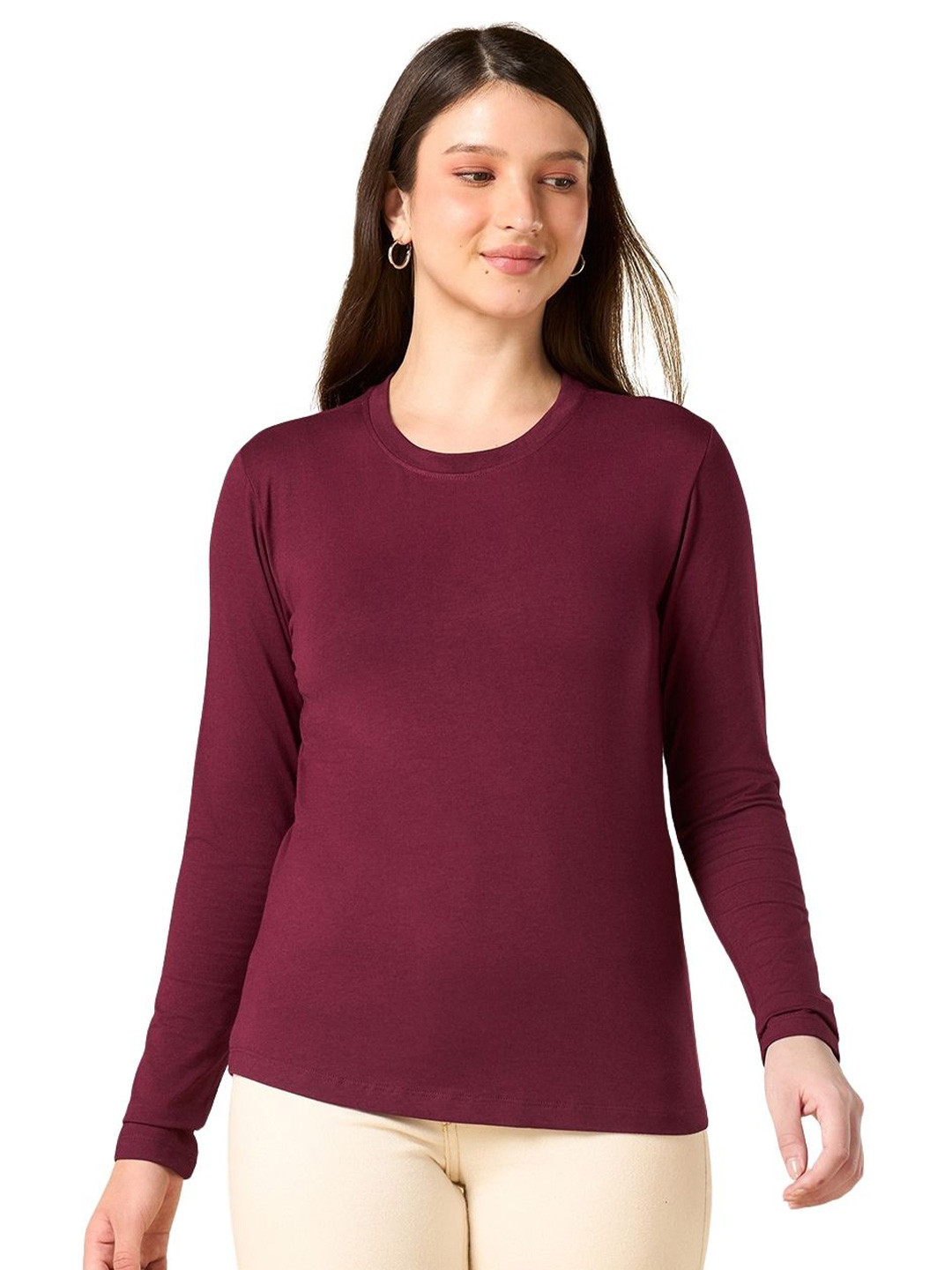 Wellbi Women Bamboo-Cotton 3X Softer UV Protection Breathable Full-Sleeve T-Shirt