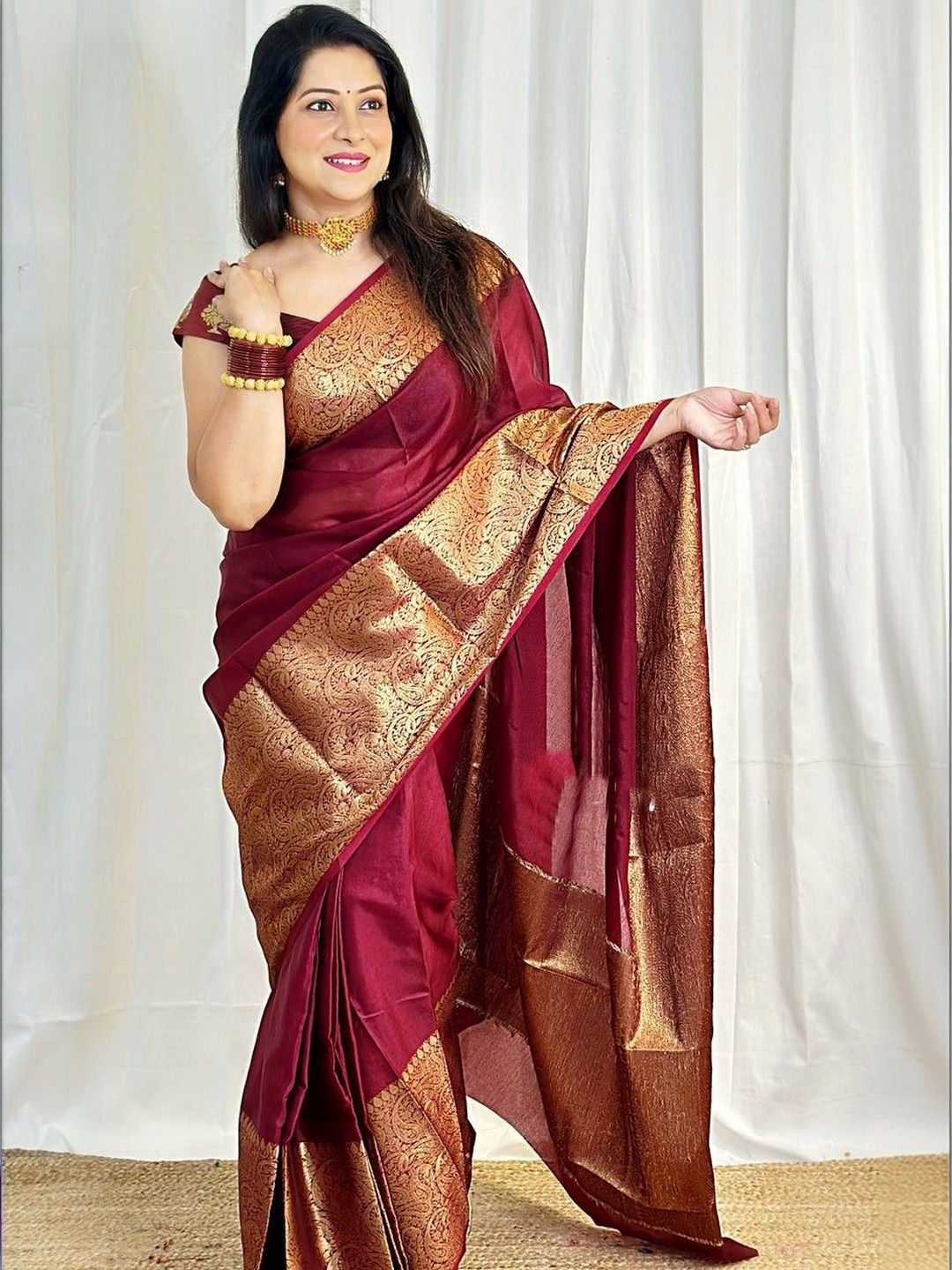 VIMALNATH SYNTHETICS Woven Design Zari Art Silk Heavy Work Banarasi Saree