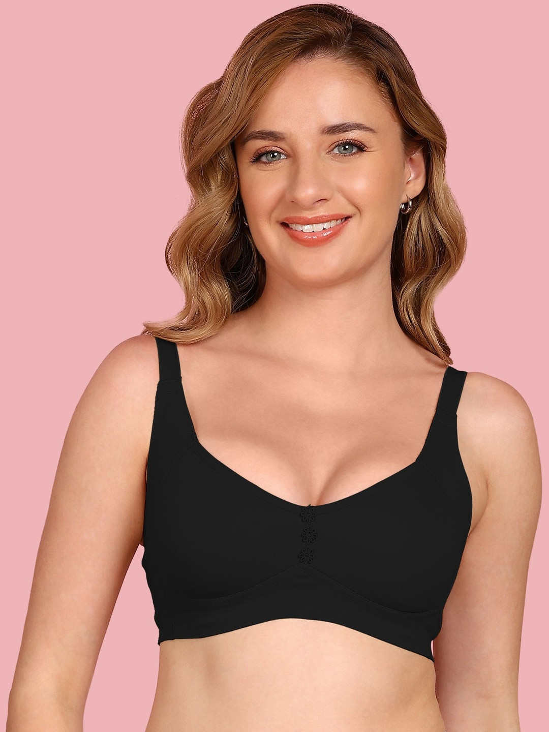Invisi-Soft Cotton Non-Padded Non-Wired Full Coverage Plus-Size Everyday Minimiser Bra