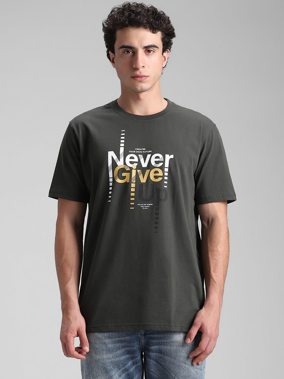 Klub Fox Men Typography Printed T-shirt