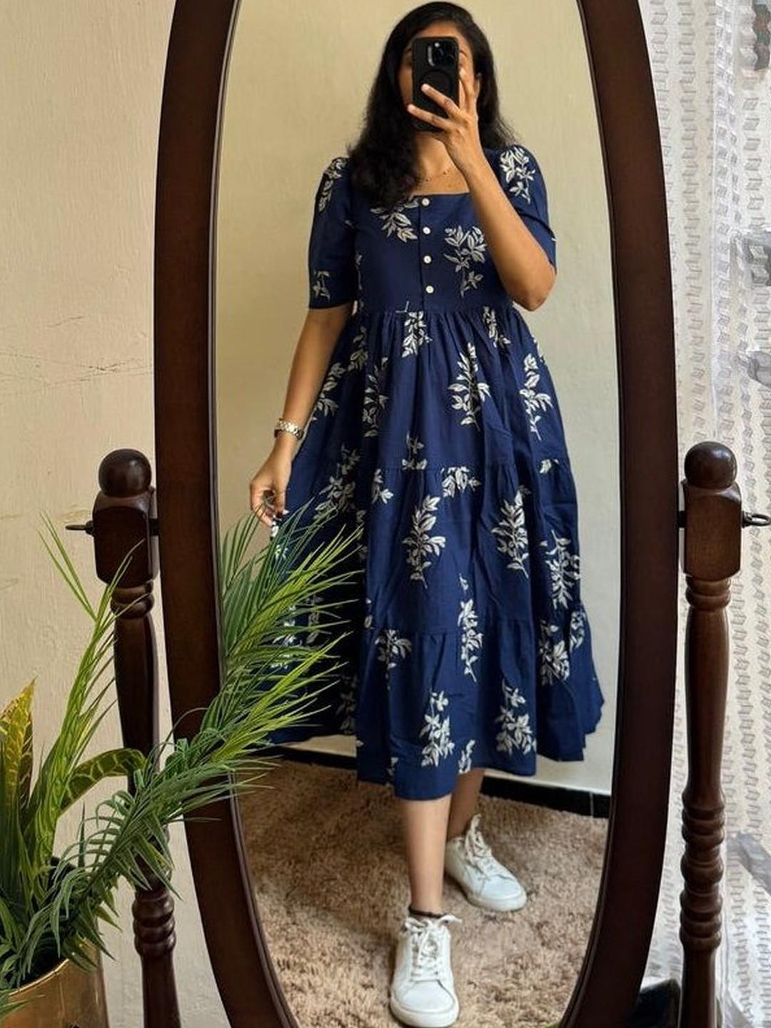 Ammiy London Floral Print A-Line Midi Dress