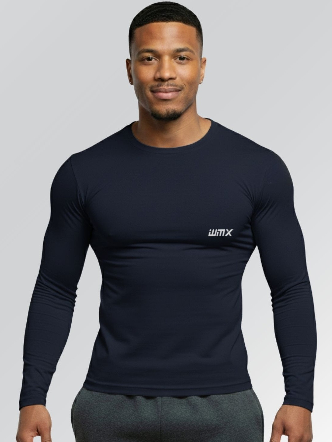 WMX Navy Blue Muscle Fit T-shirt