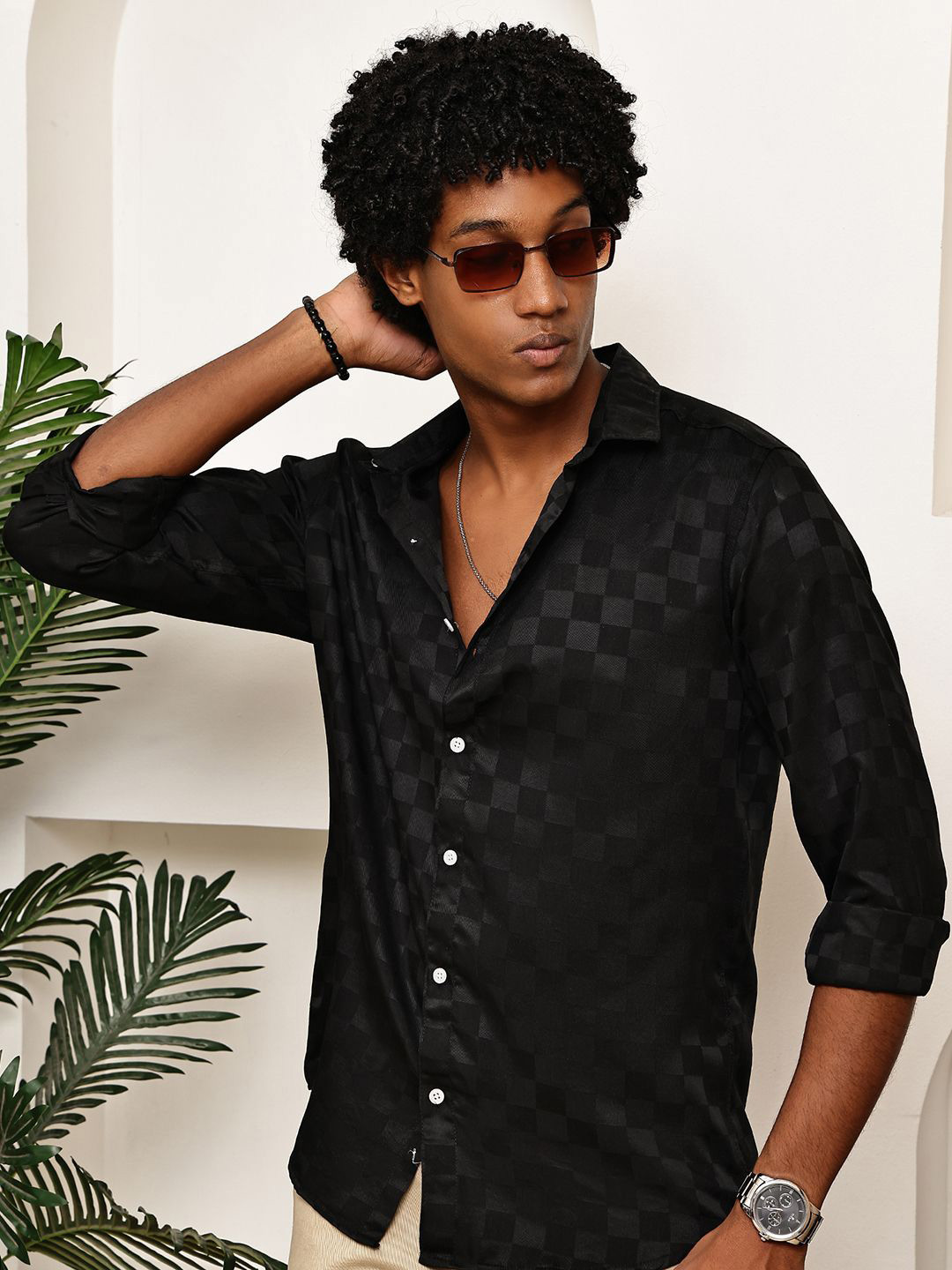 Metronaut Men Gingham Checks Casual Shirt