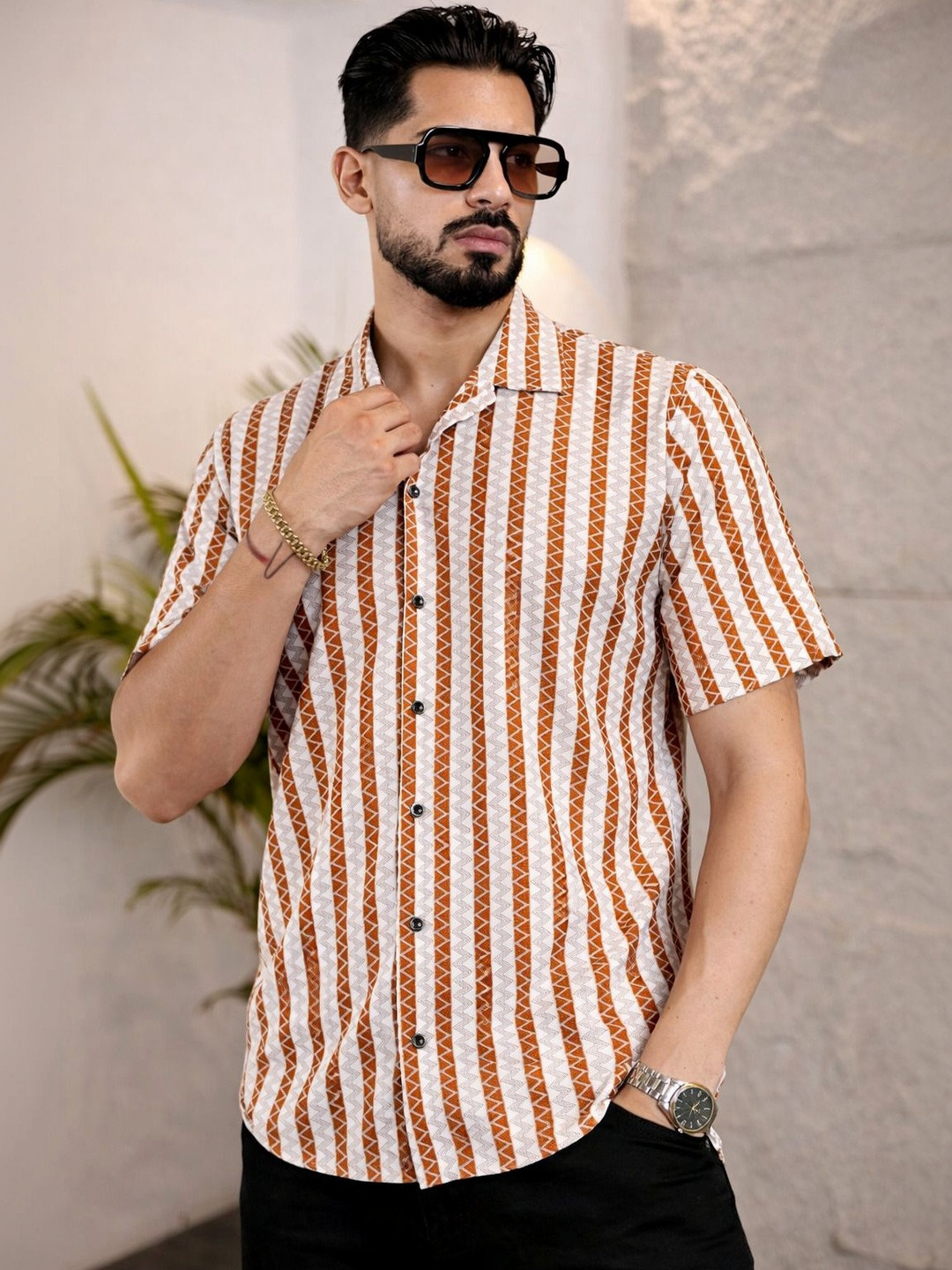 SWADESI STUFF Men Comfort Striped Casual Shirt