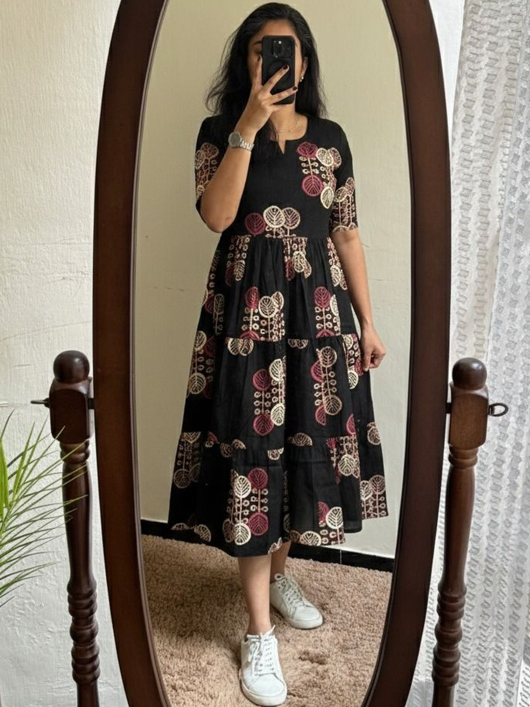 Ammiy London Print A-Line Midi Dress