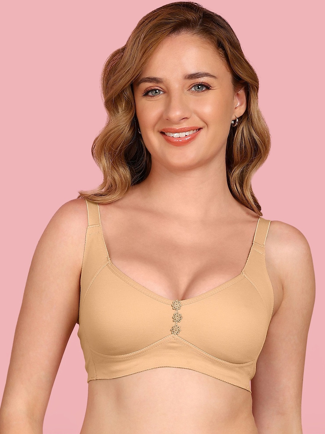 Invisi-Soft Cotton Non-Padded Non-Wired Full Coverage Plus-Size Everyday Minimiser Bra