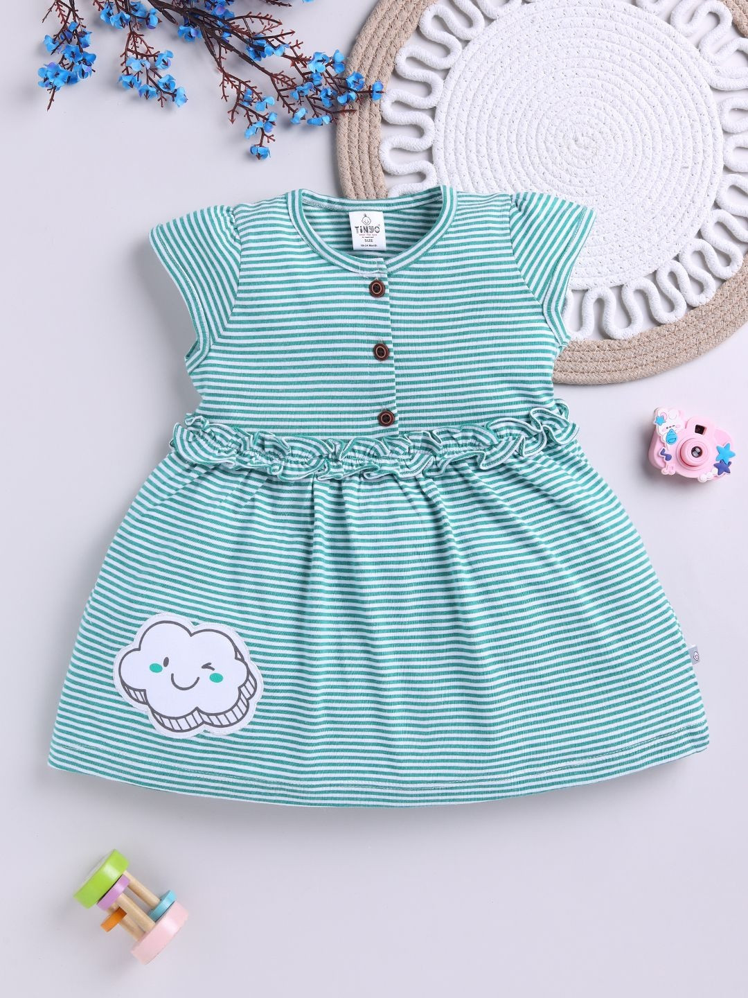 YK X Tinyo Print Fit & Flare Dress