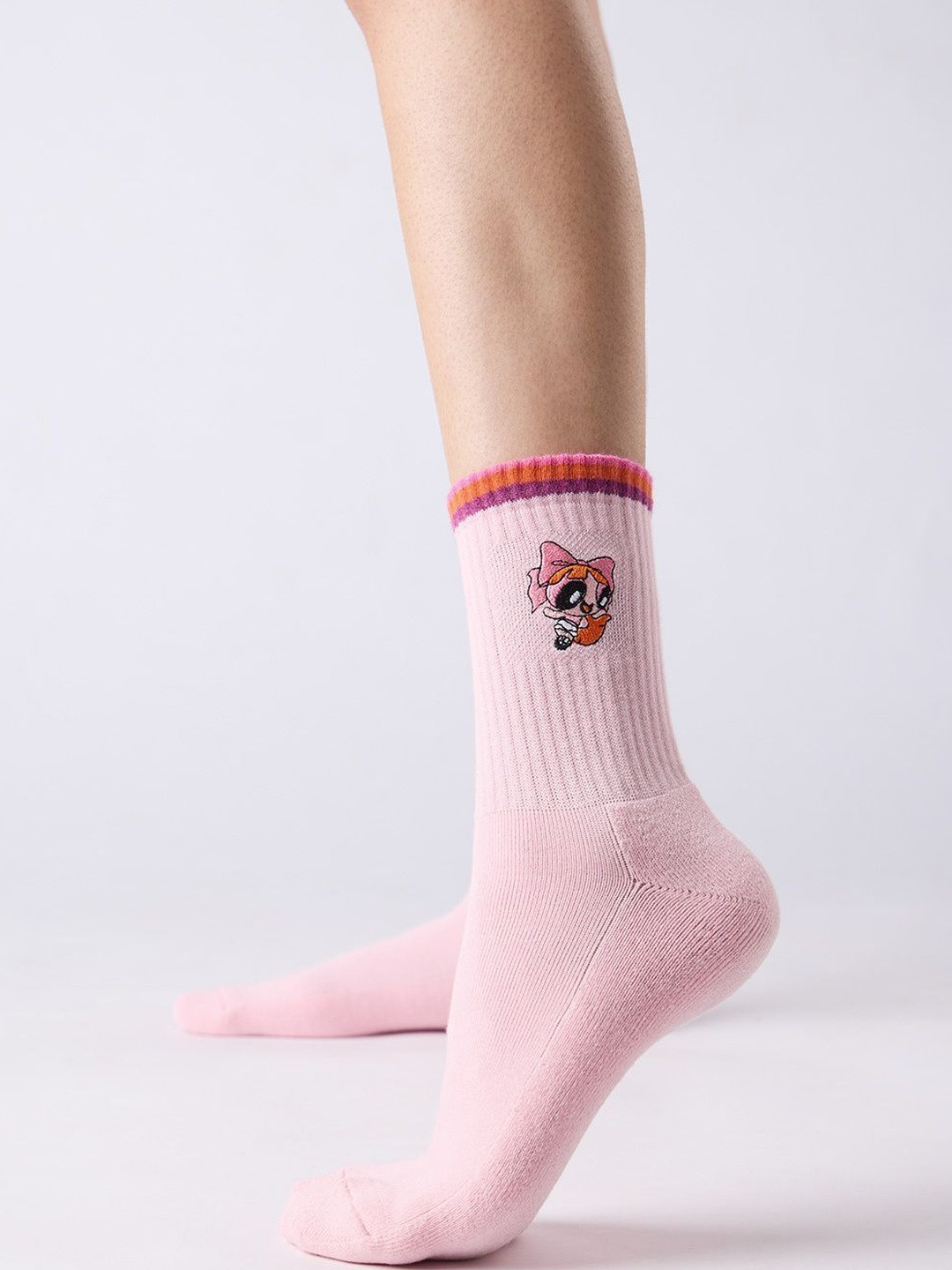 The Souled Store Women Powerpuff Girls Embroidered Pink Socks