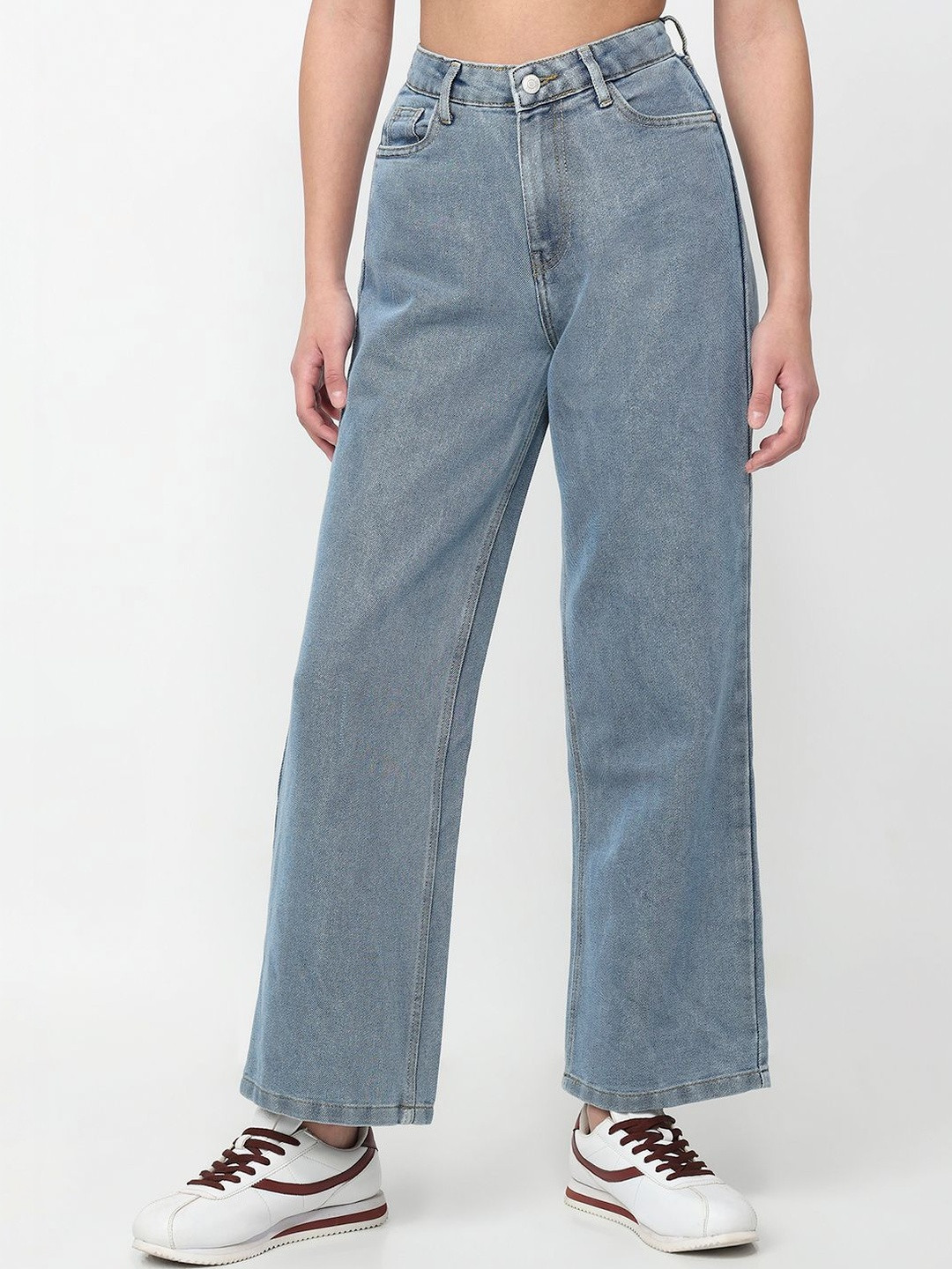 Kraus Jeans Women Wide Leg High-Rise Light Fade Jeans