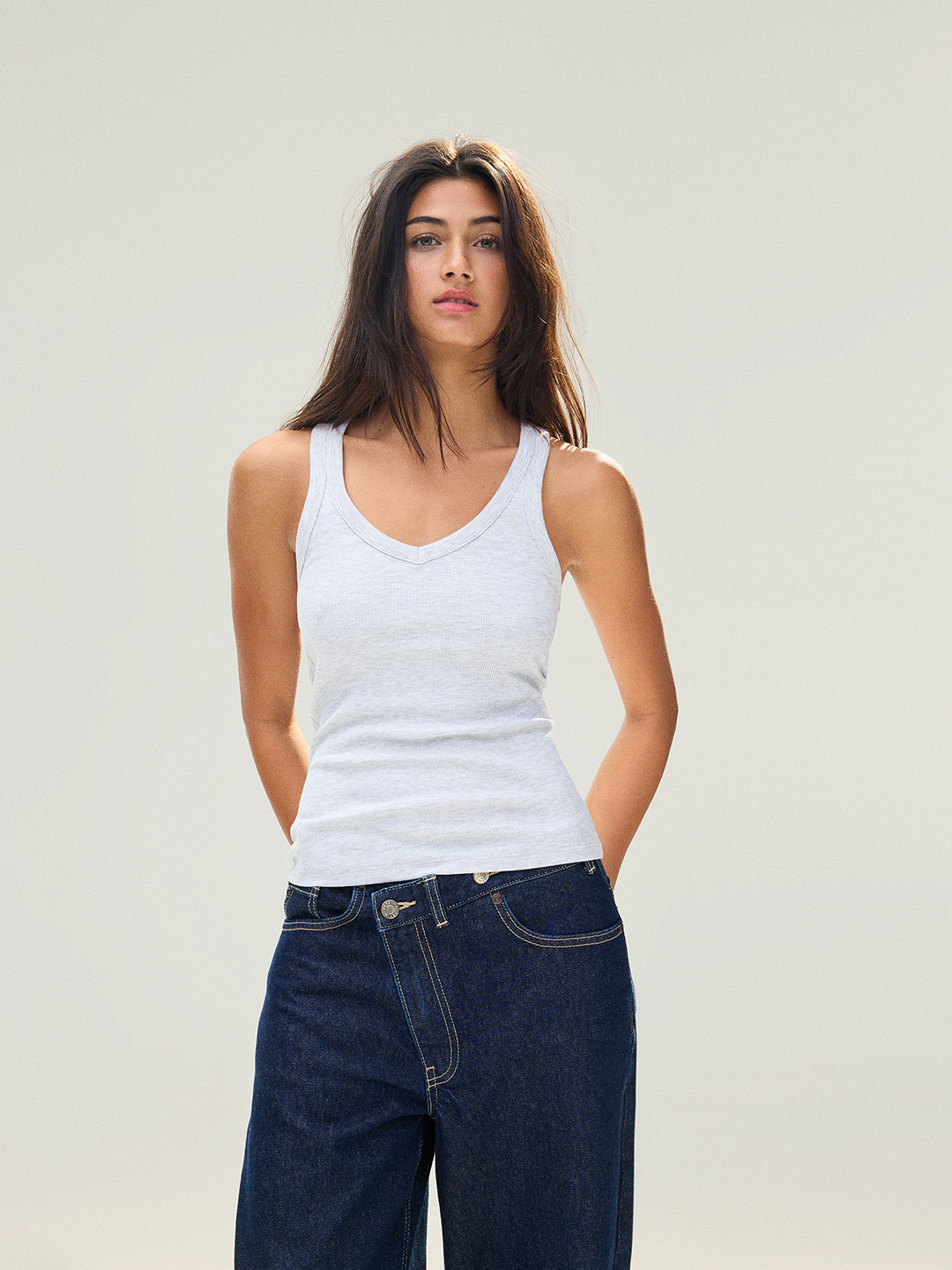 Bershka Basic rib vest top